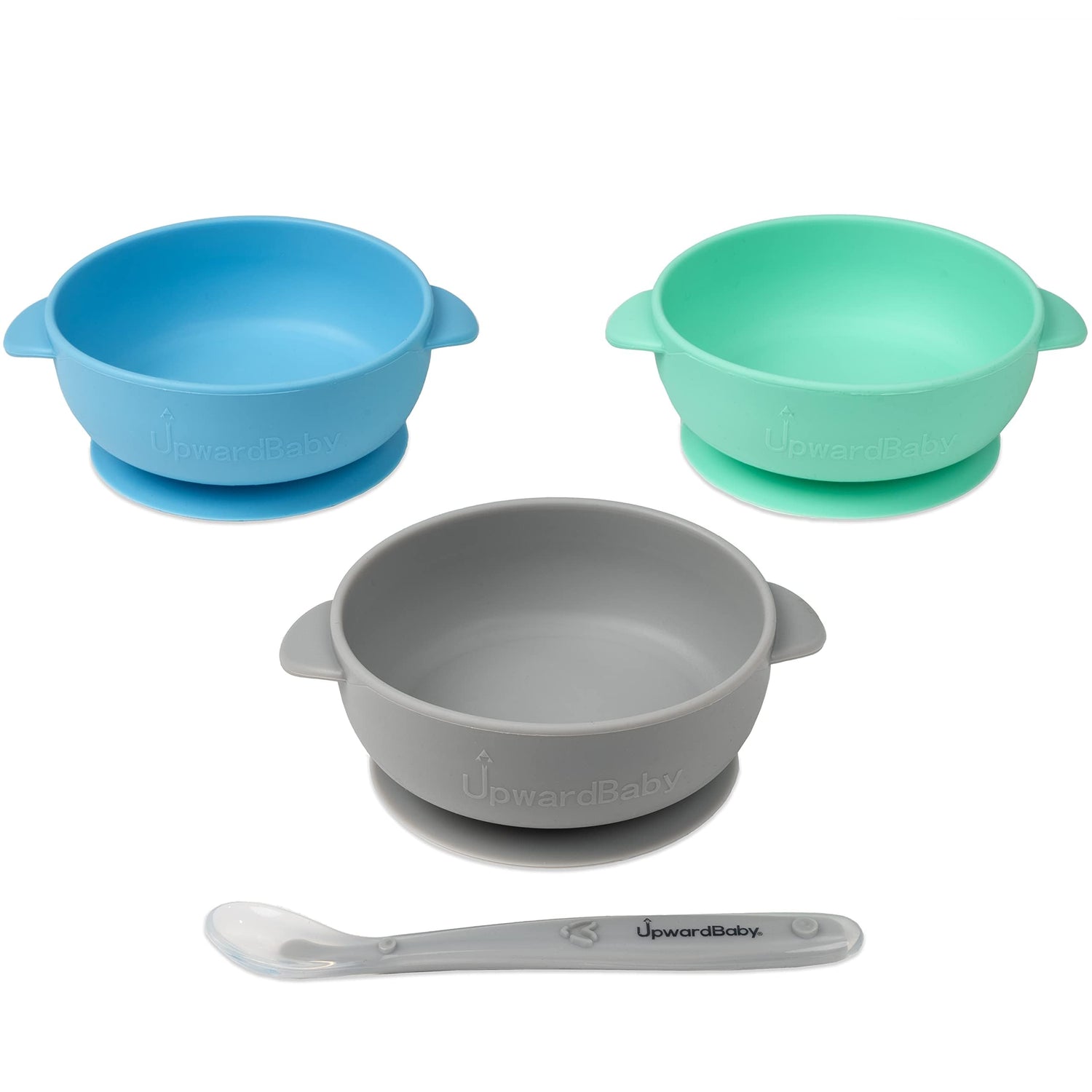 Bowl and Spoon Set - Grey, Blue, Green - Natemia