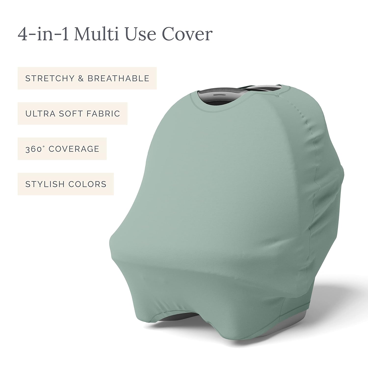 4-in-1 Canopy Car Seat Cover in Lilypad - Natemia
