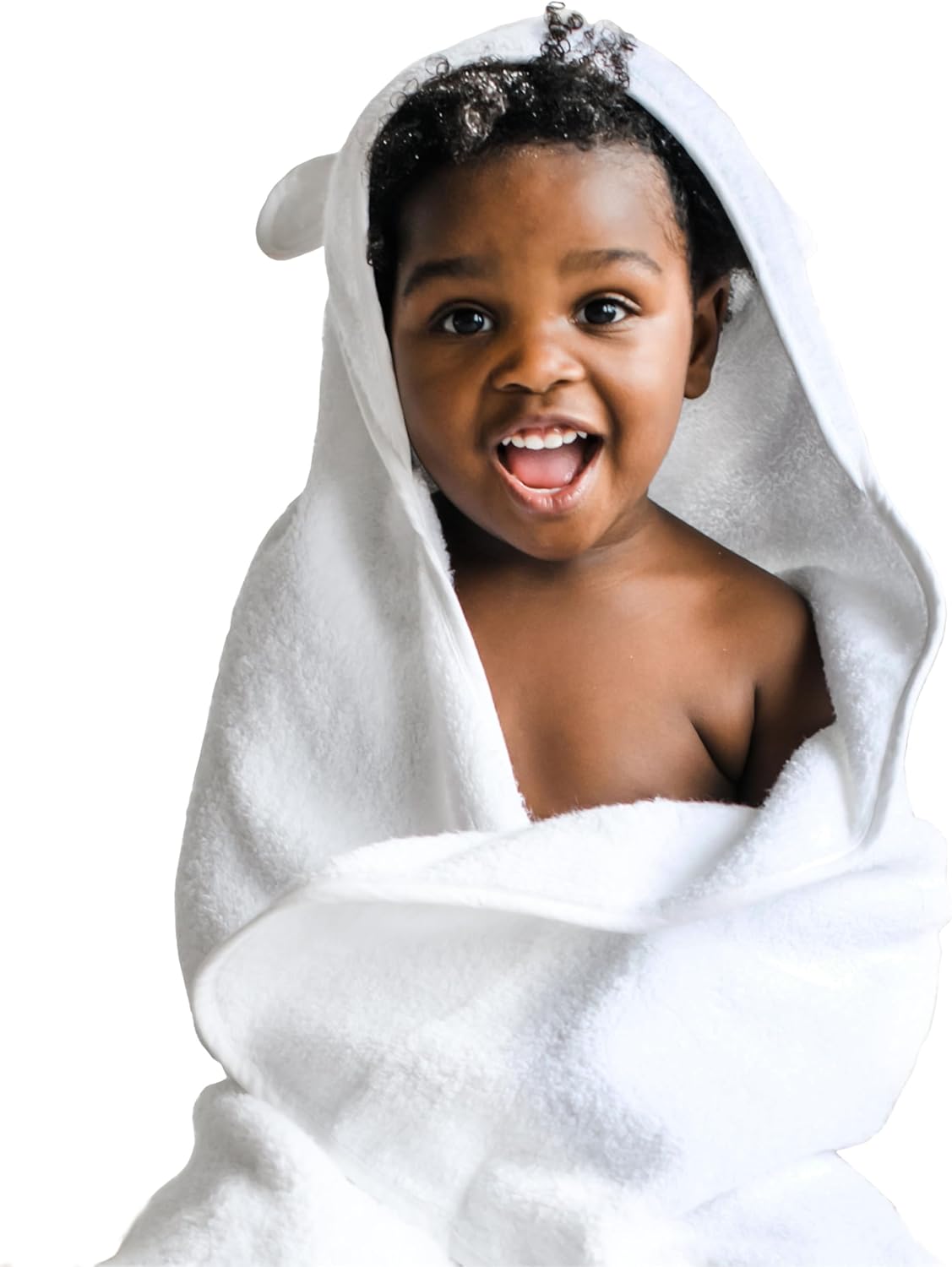 Organic Cotton Hooded Towel - White - Natemia