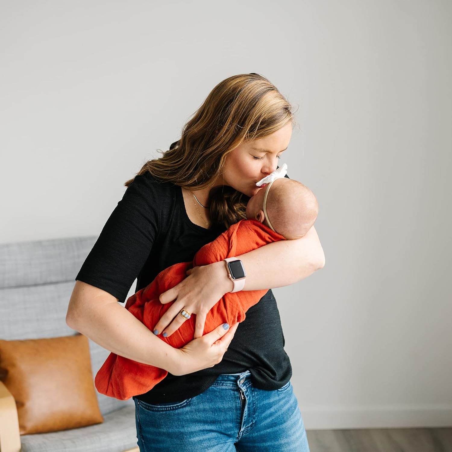 Muslin Swaddle Blanket - Misty Rose - Natemia
