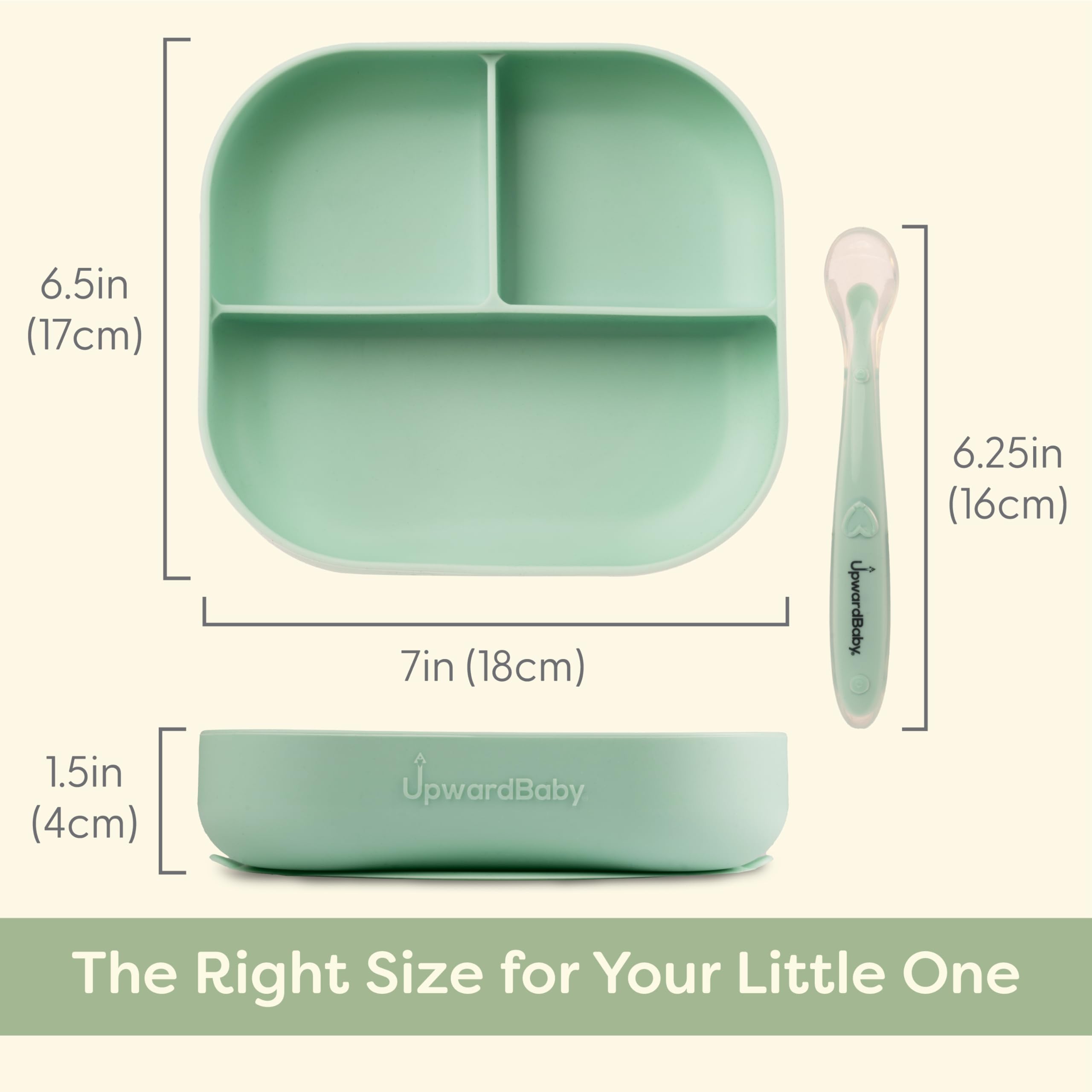 Divider Plate and Spoon Set - Yellow, Blue - Natemia