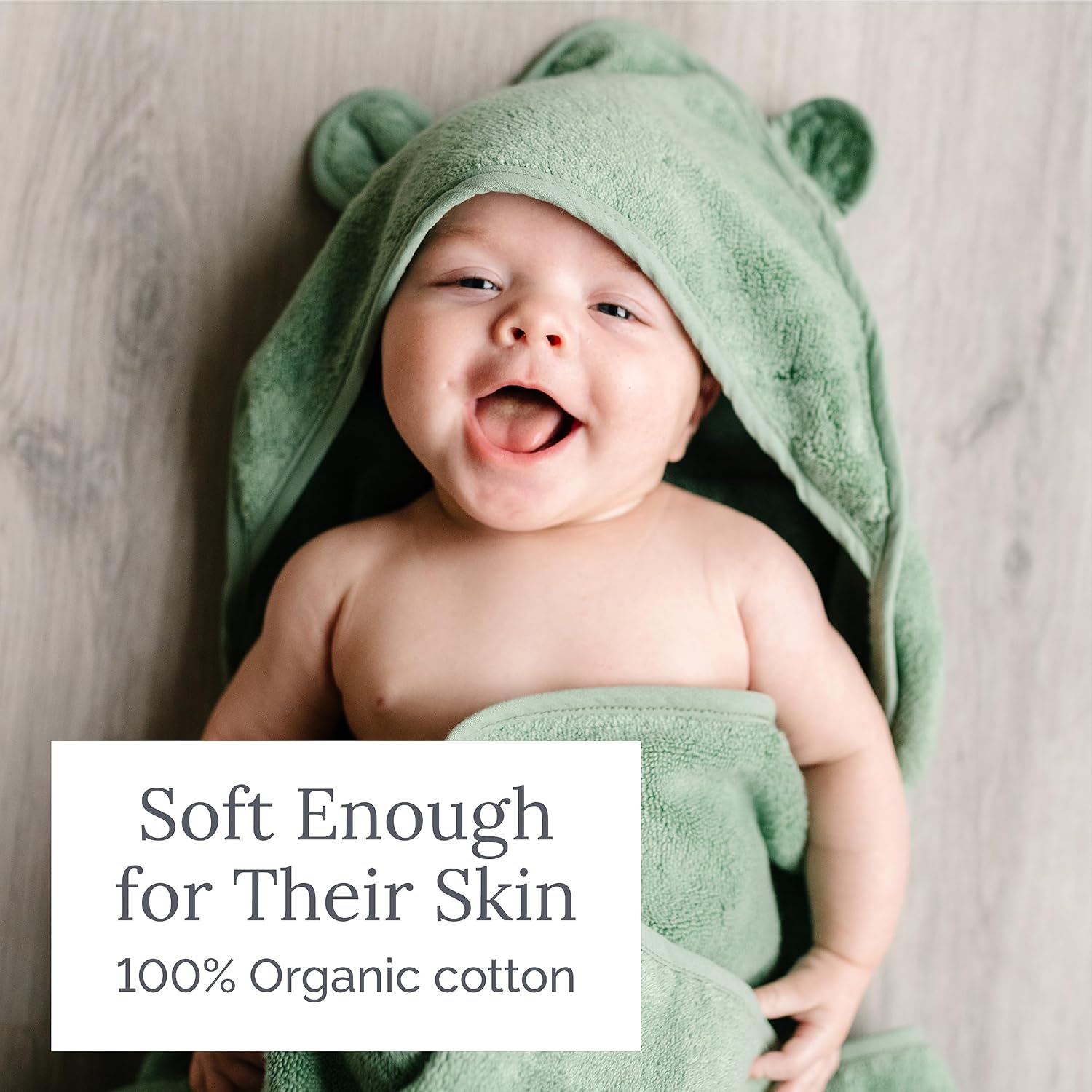 Organic Cotton Hooded Towel - White - Natemia