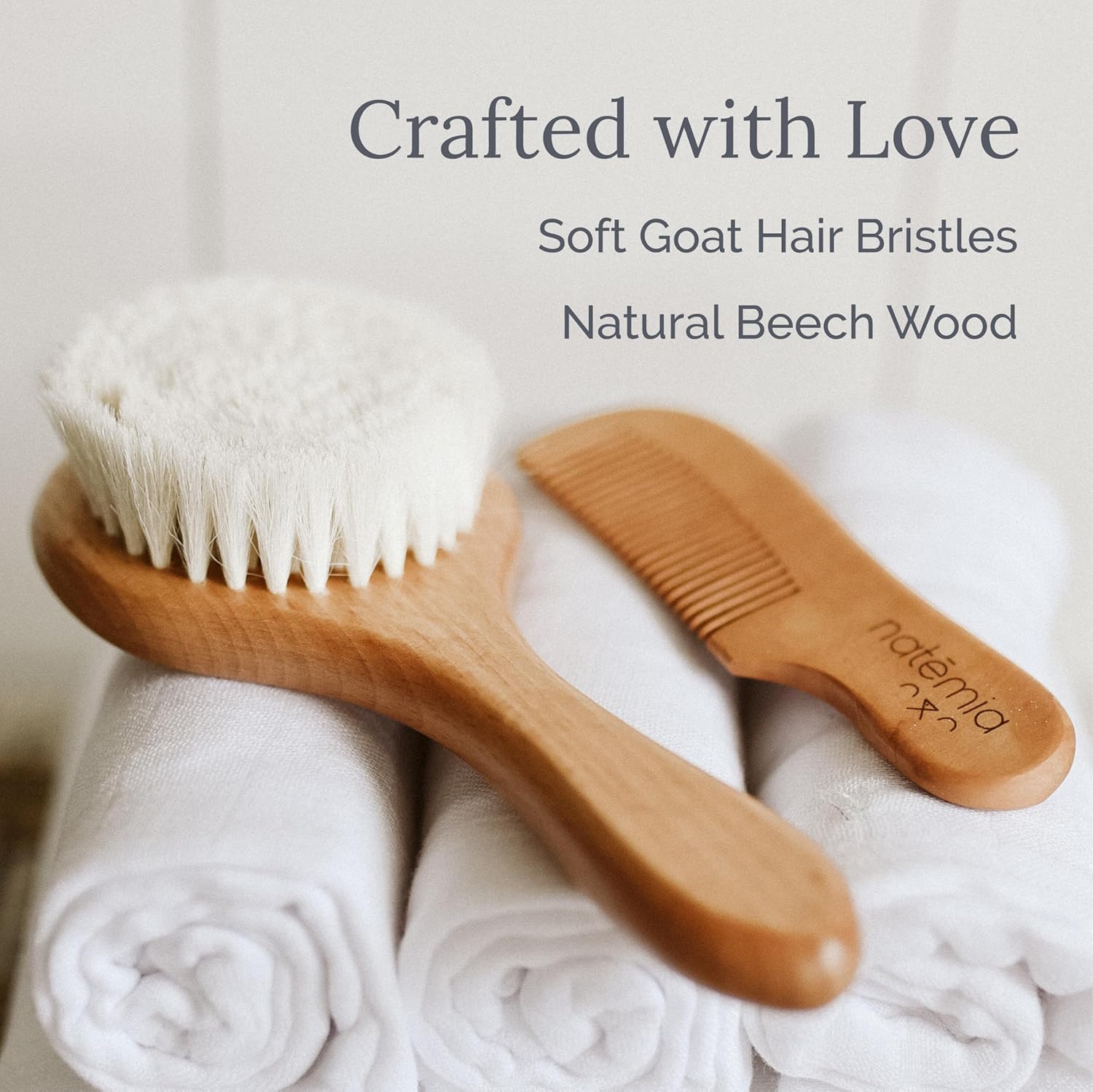 Wooden Natural Hair Bristles Hair Brush Set - Natemia