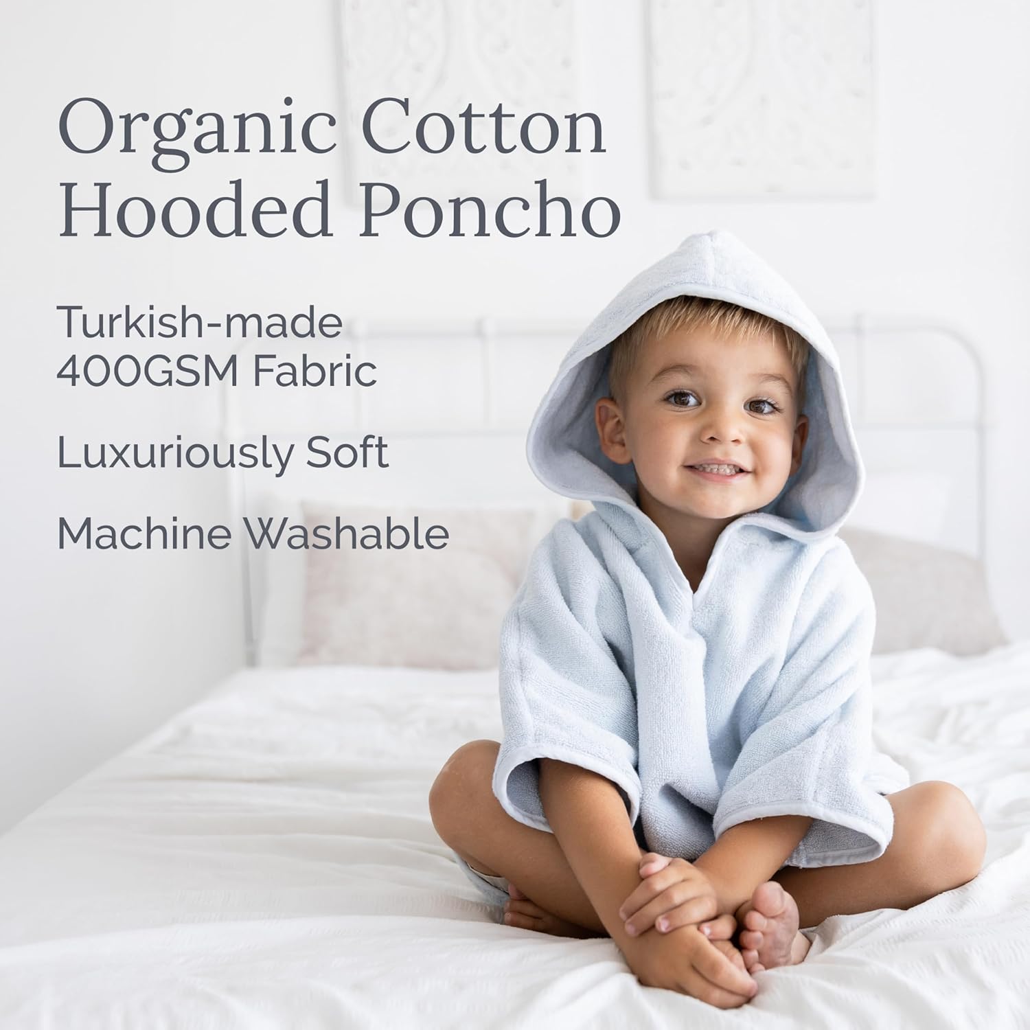 Organic Cotton Hooded Poncho Cover-Up - Natemia