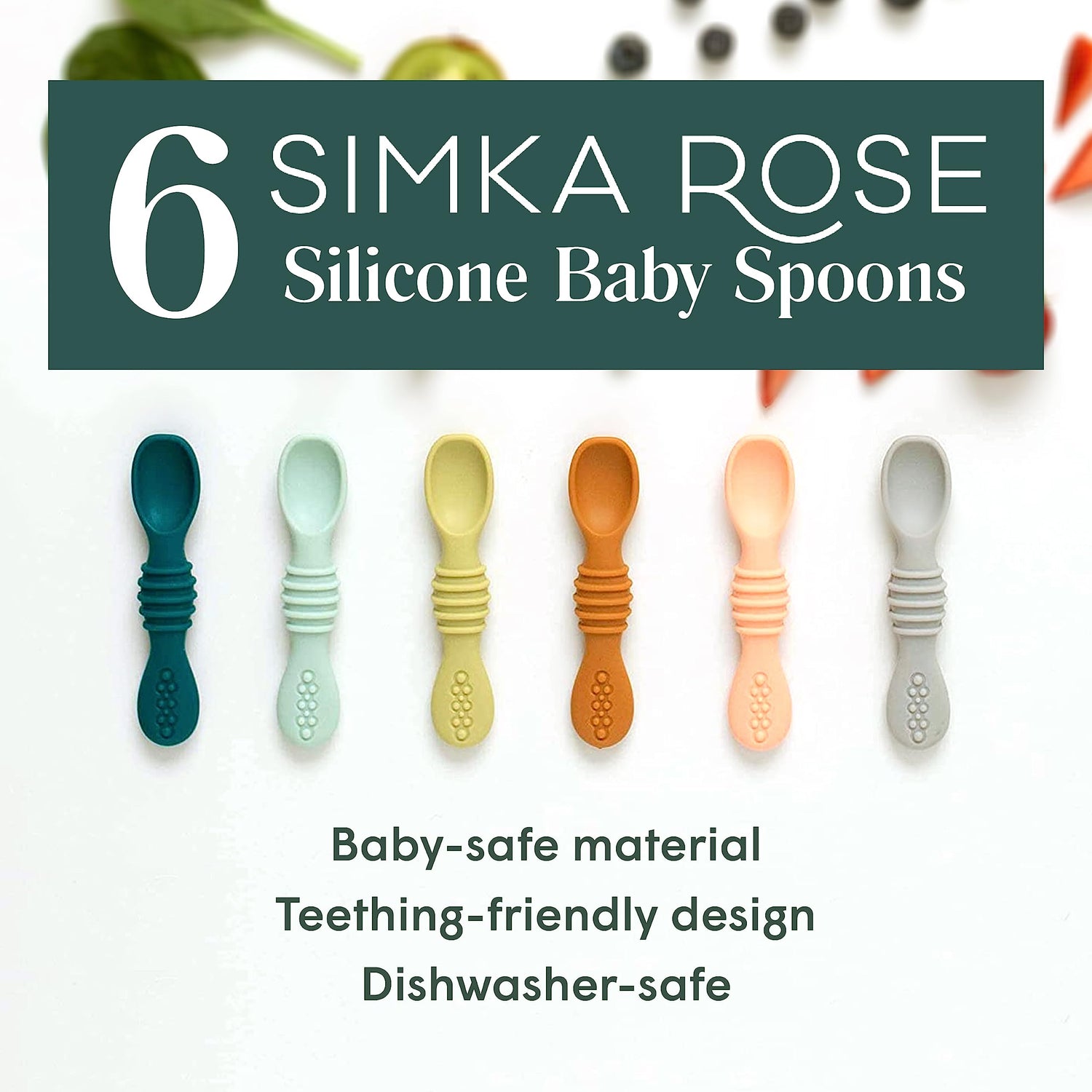 Silicone Baby Spoons - Set of 6 - Natemia