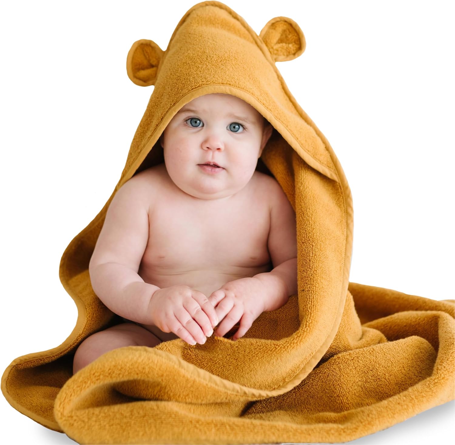 Organic Cotton Hooded Towel - Harvest Gold - Natemia