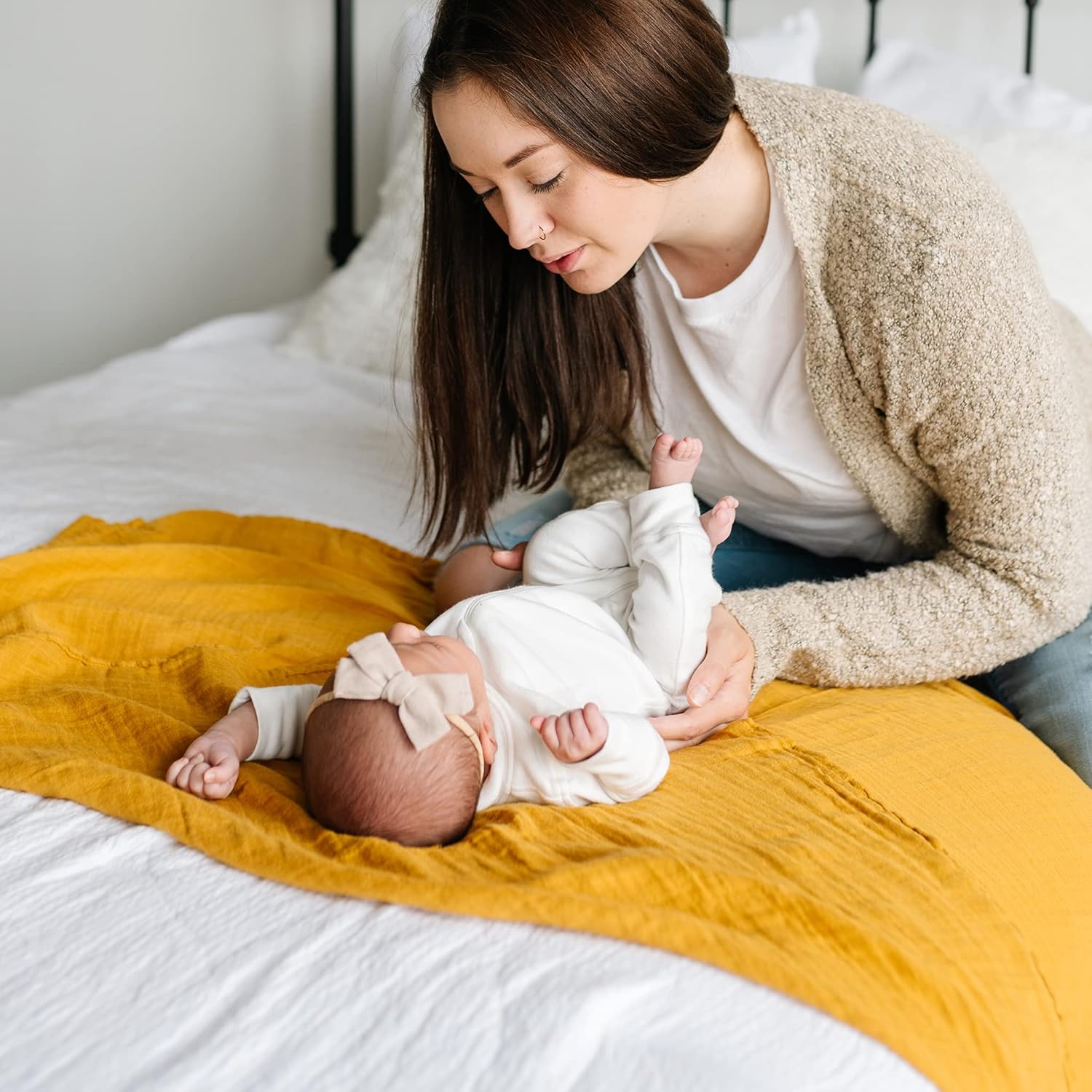 Muslin Swaddle Blanket - Misty Rose - Natemia