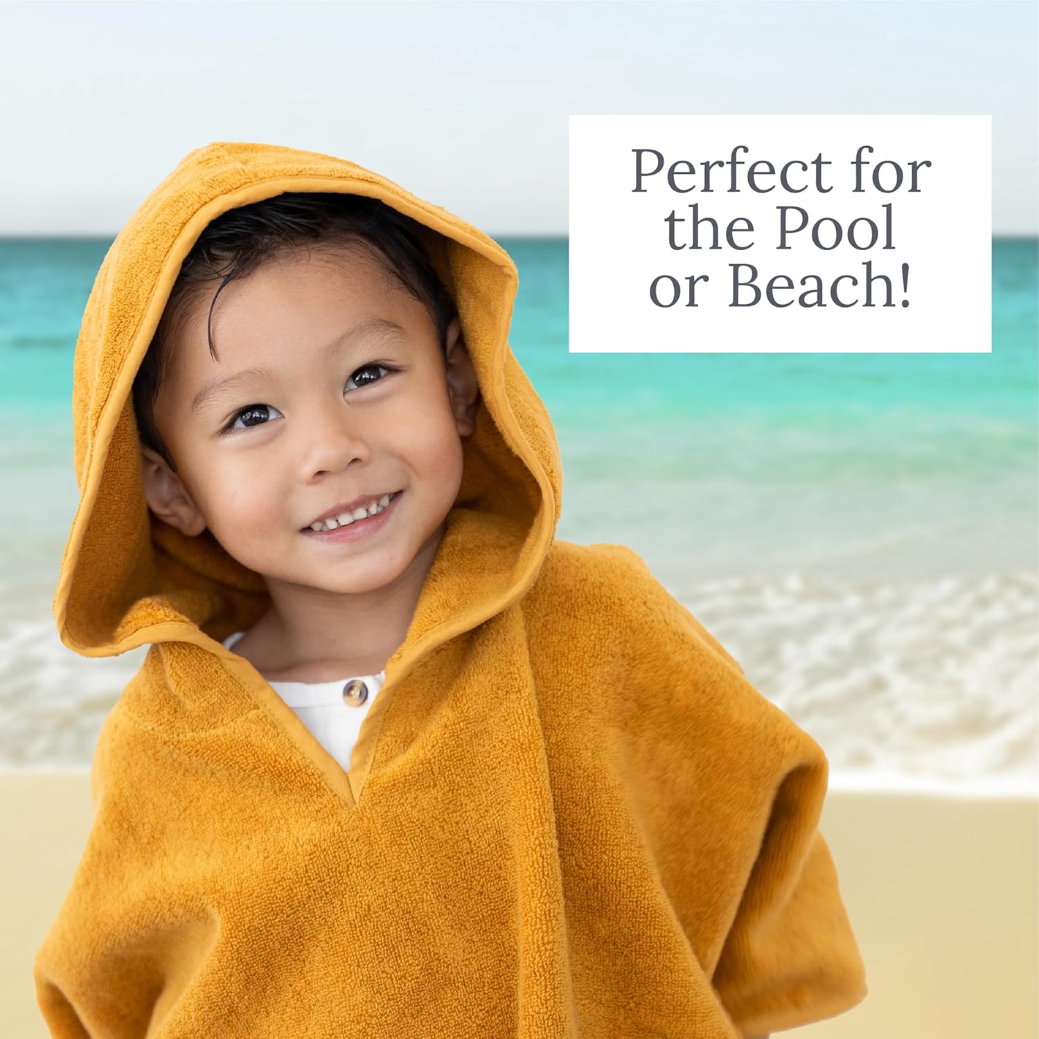 Organic Cotton Hooded Poncho Cover-Up - Natemia