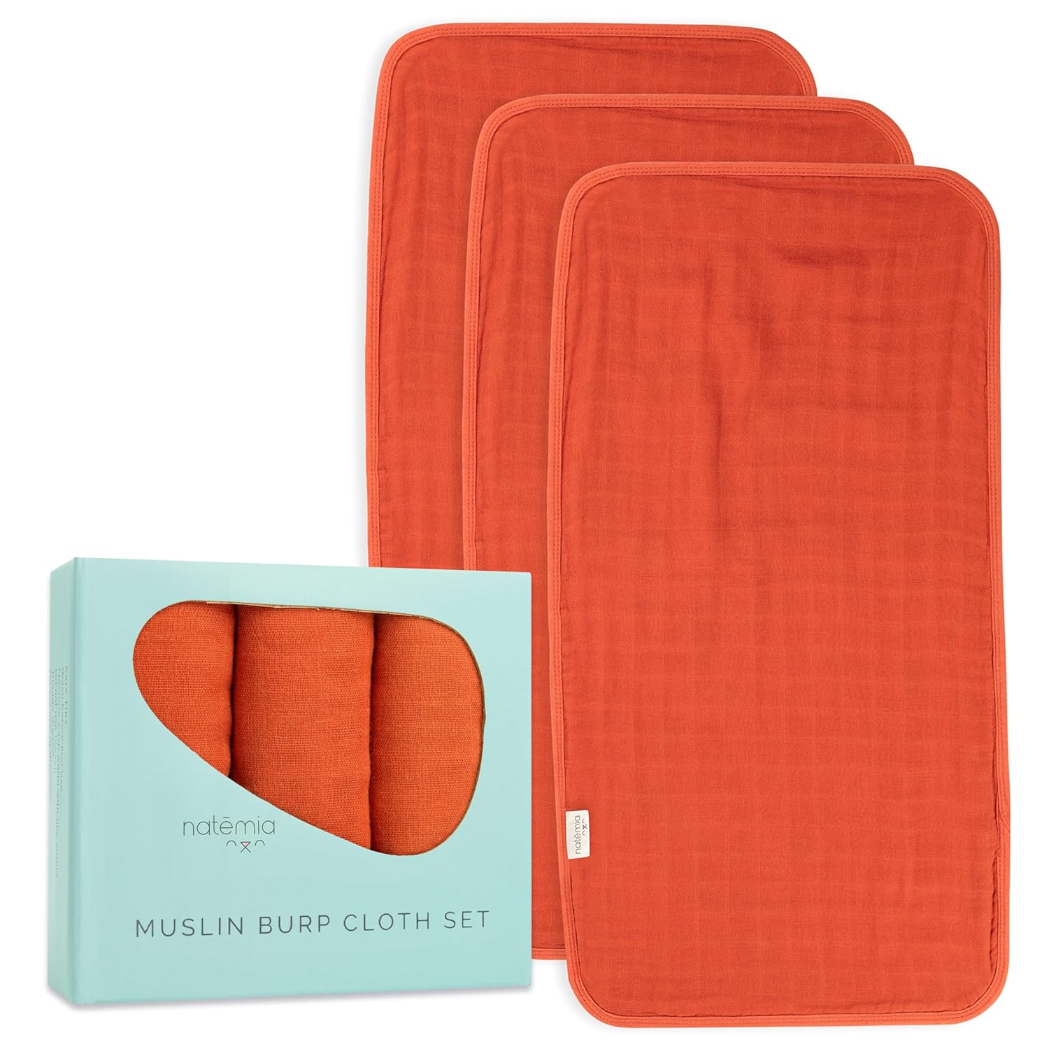 Ultra Soft Muslin Burp Cloths - Autumn Glaze - 3 Pack - Natemia