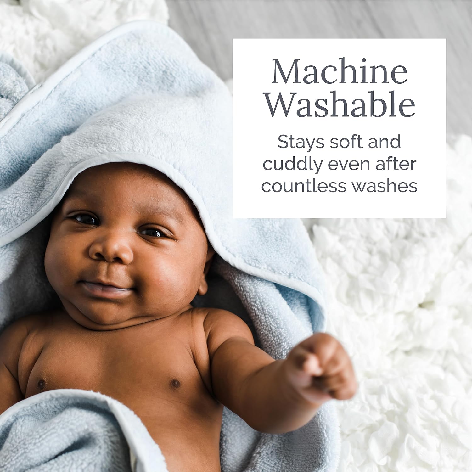 Organic Cotton Hooded Towel - White - Natemia