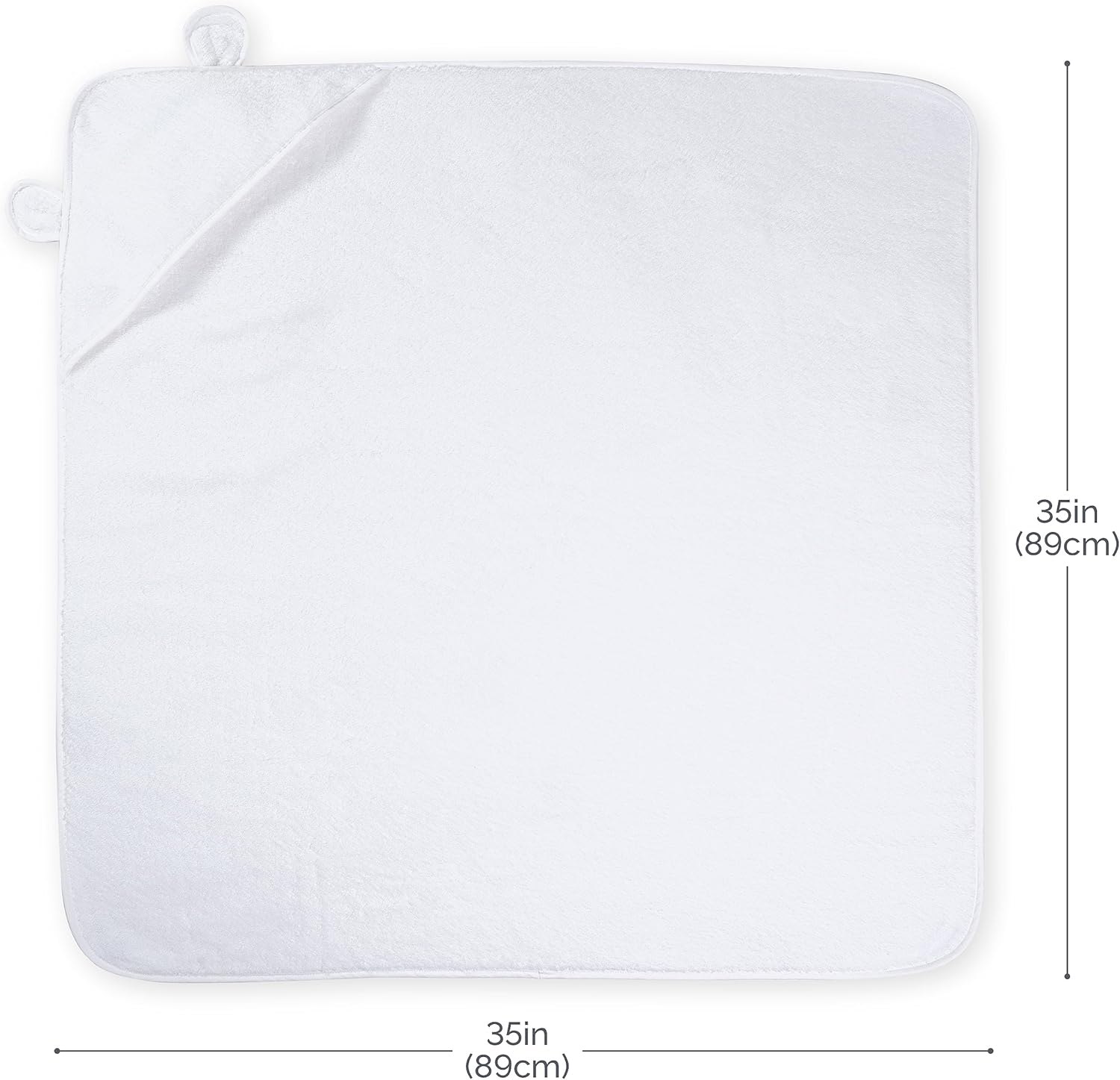 Organic Cotton Hooded Towel - White - Natemia