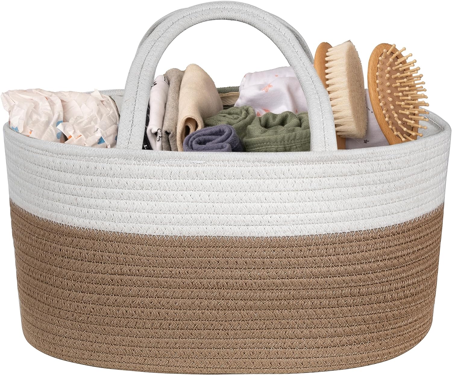 Rope Diaper Caddy Organizer in Beige - Natemia
