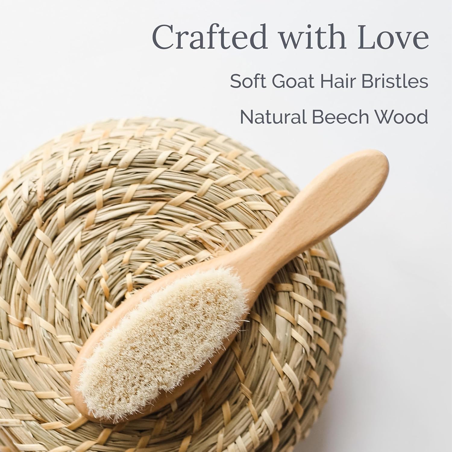 Wooden Baby Hair Brush With Natural Bristles - Natemia