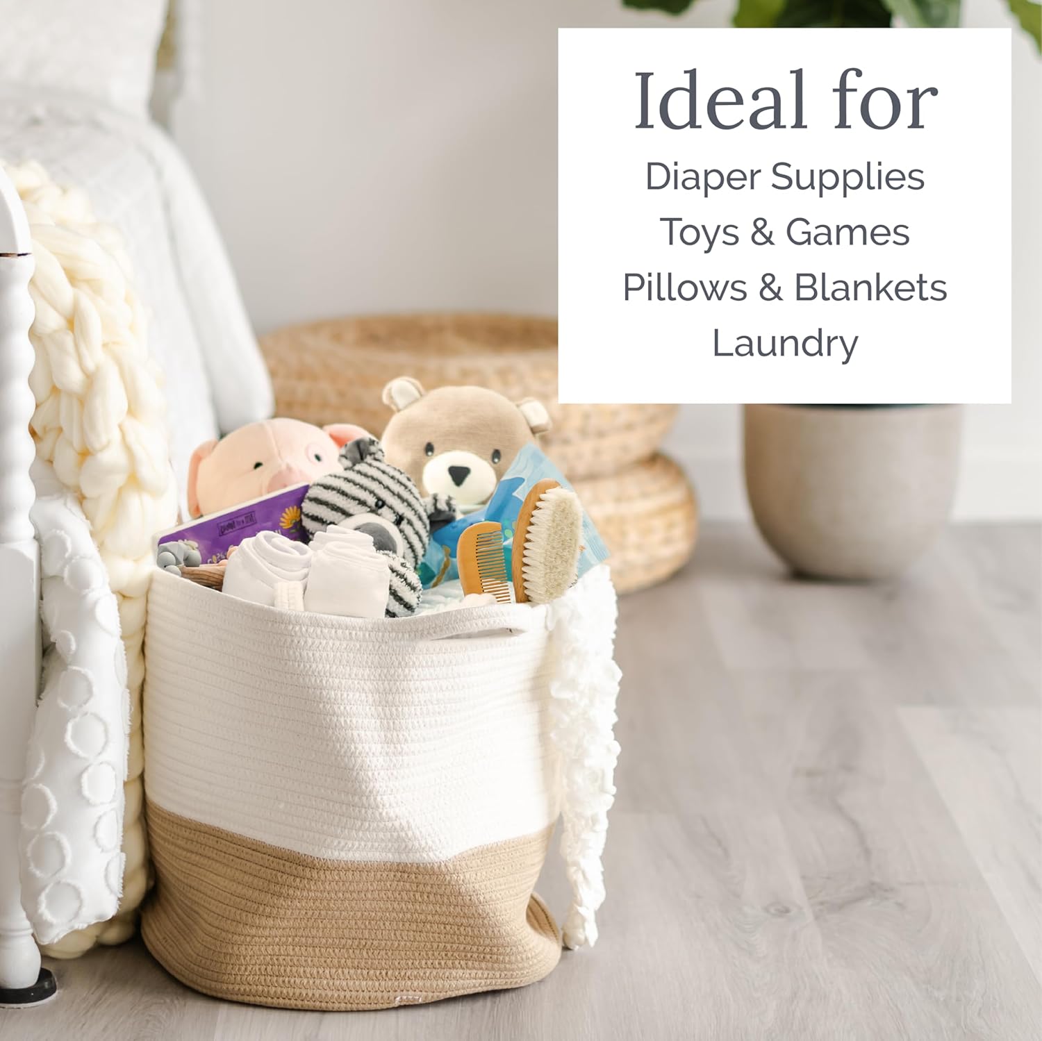 Rope Storage Basket in Misty Rose - Natemia