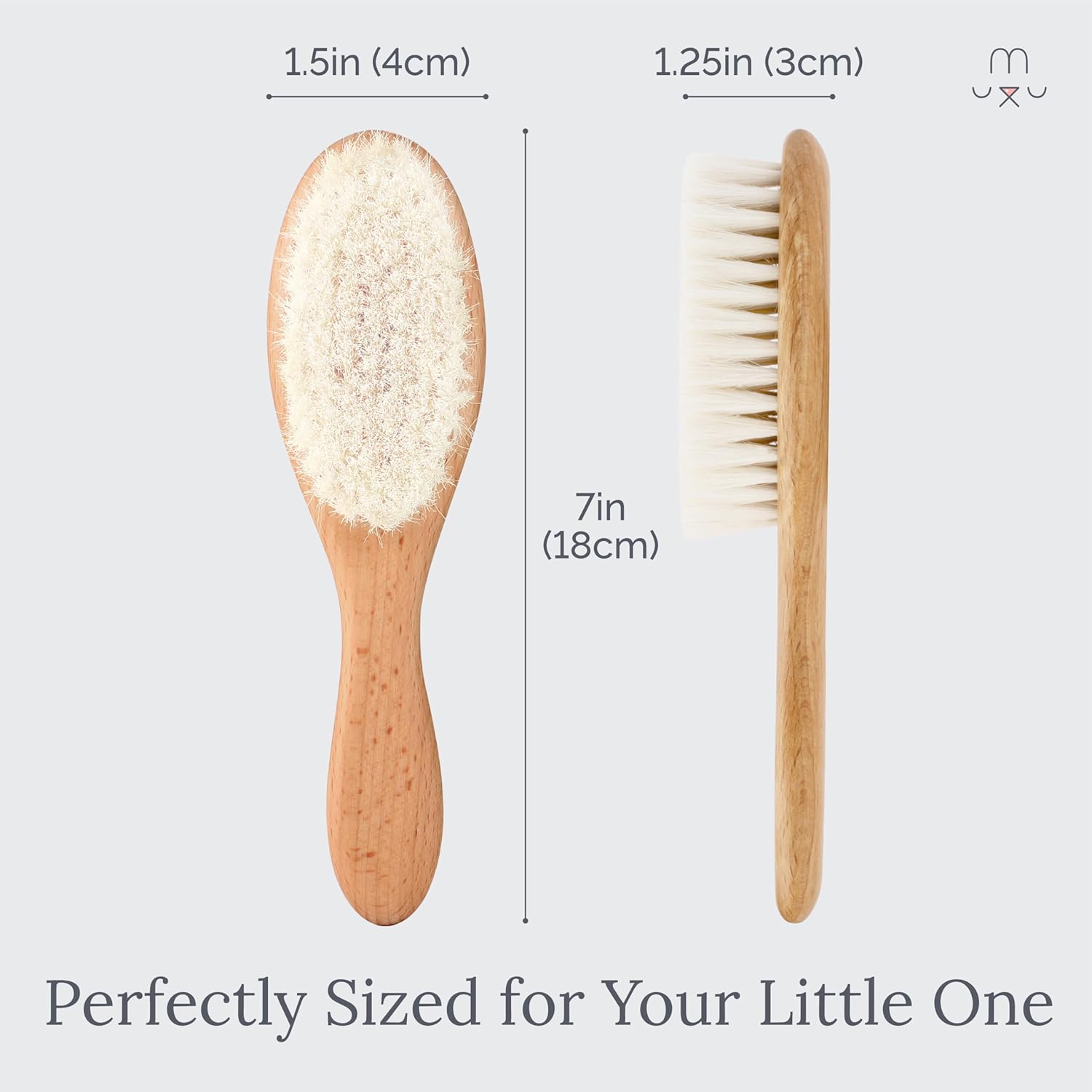 Wooden Baby Hair Brush With Natural Bristles - Natemia