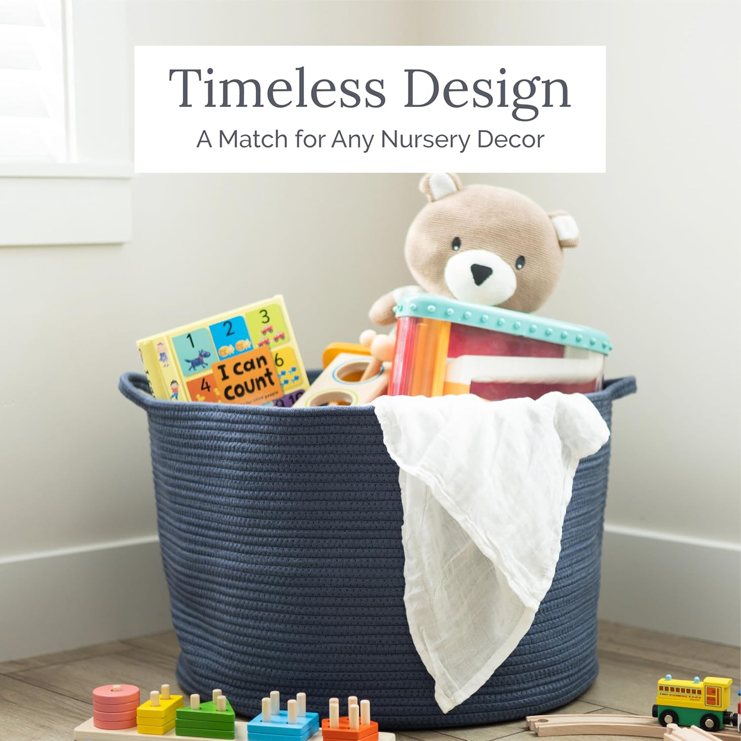 Rope Storage Basket in Misty Rose - Natemia