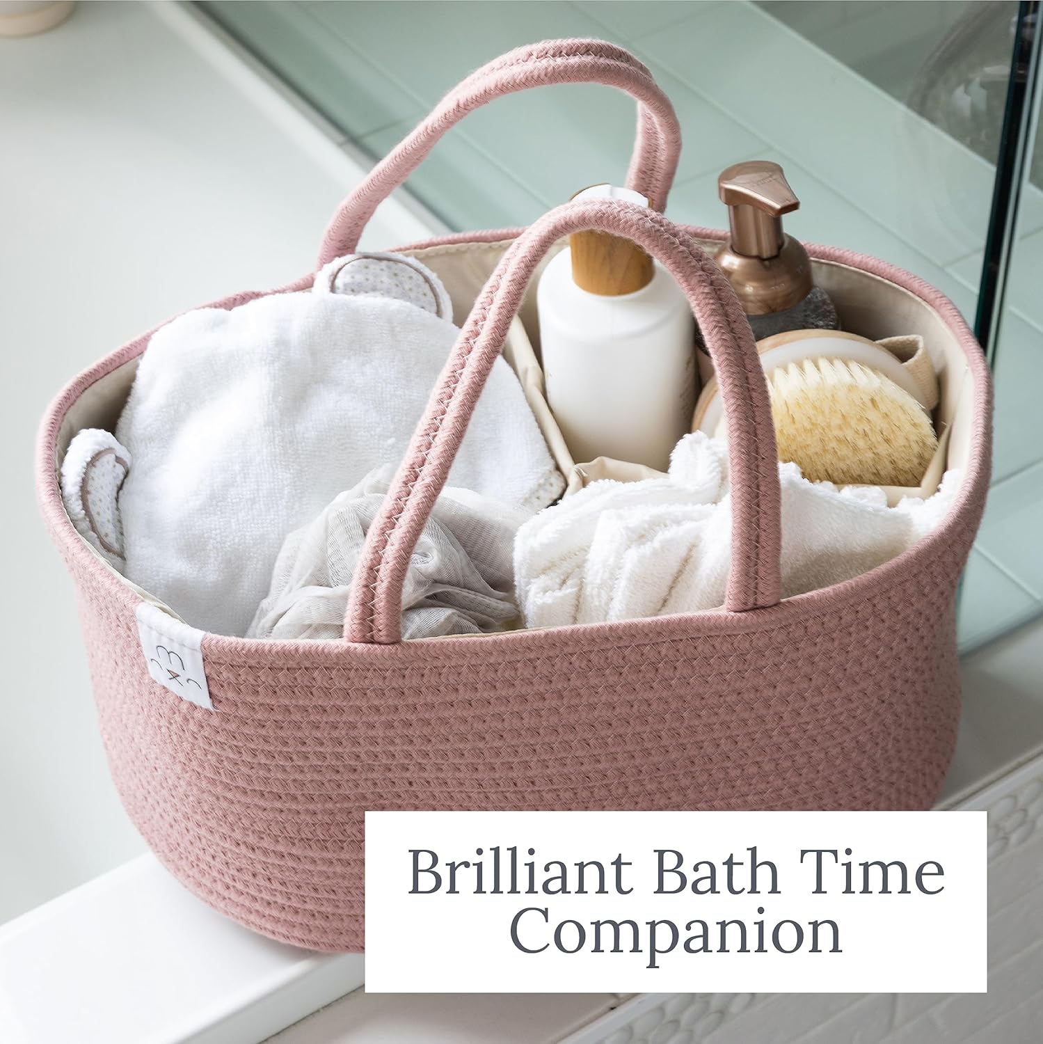 Rope Diaper Caddy Organizer in Lily Pad - Natemia