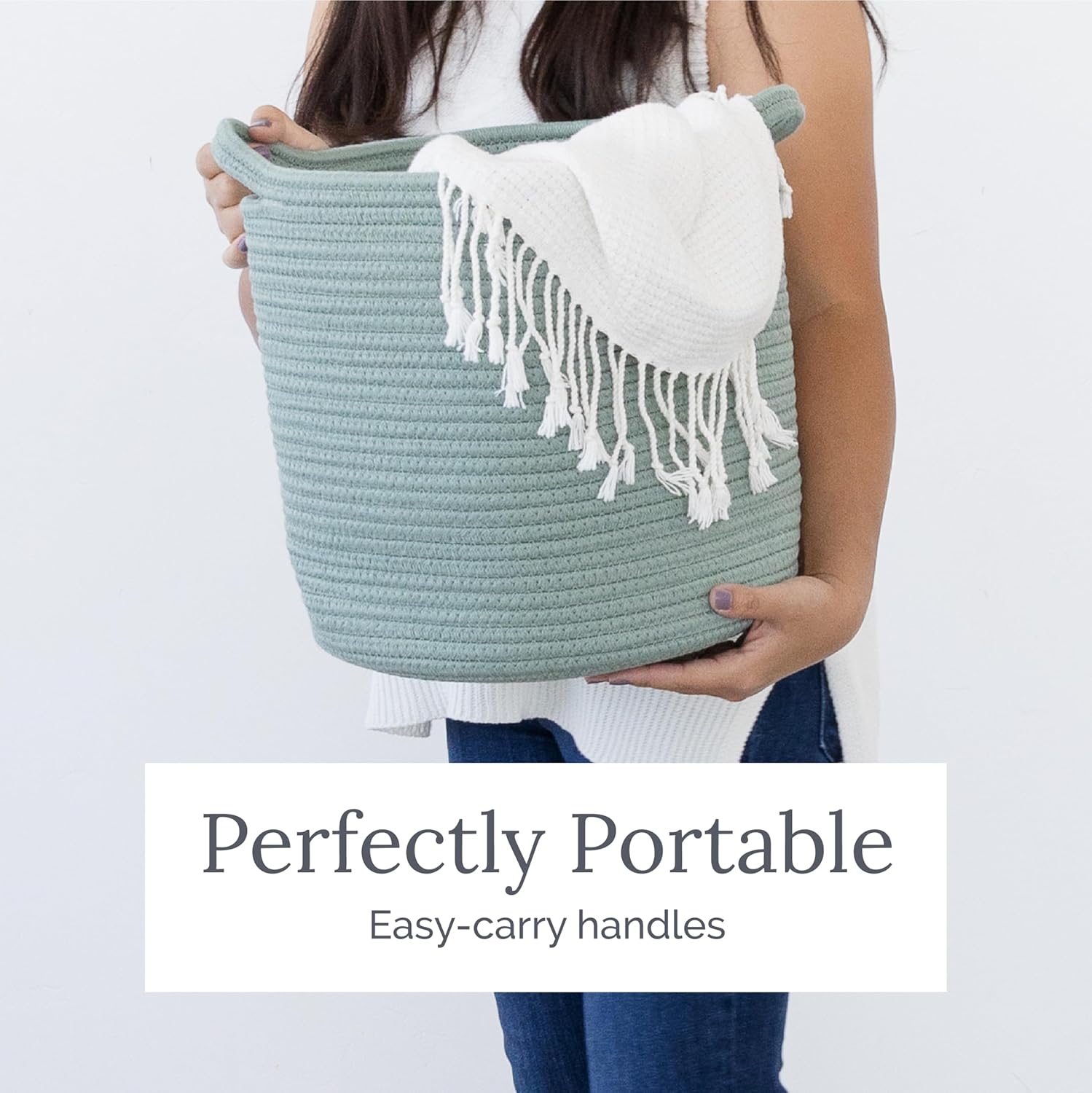 Rope Storage Basket in Misty Rose - Natemia