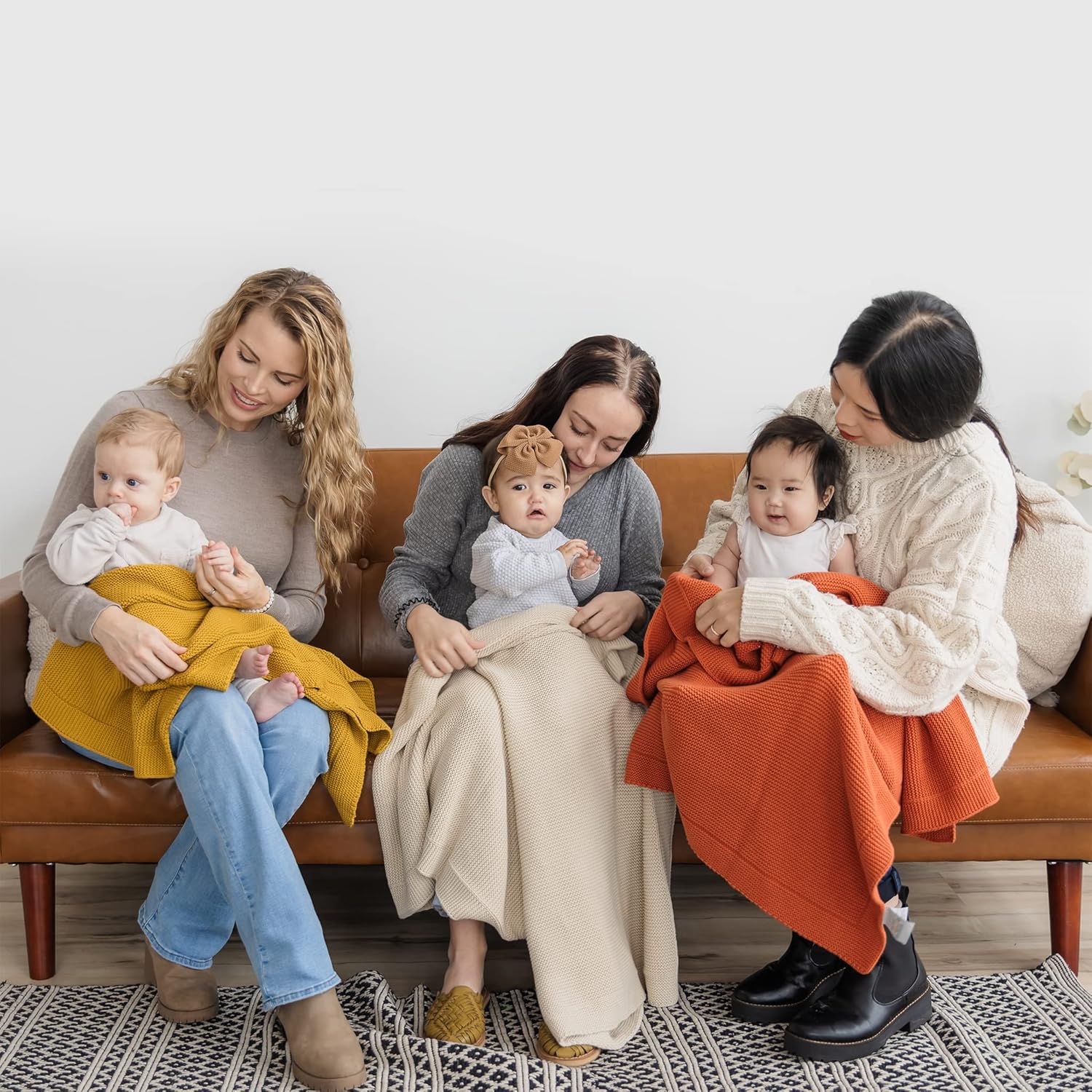 Knitted Baby Blanket in Beige - Natemia