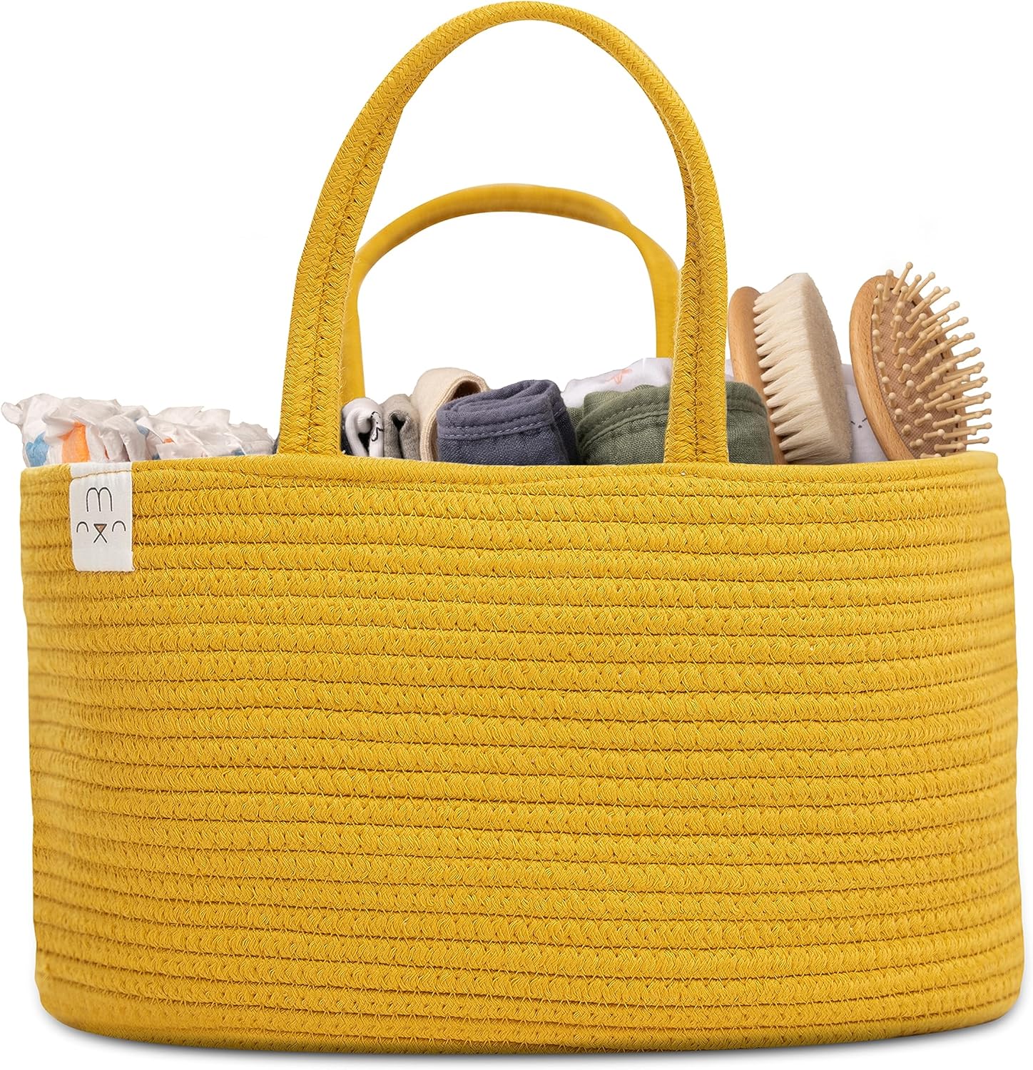 Rope Diaper Caddy Organizer in Harvest Gold - Natemia