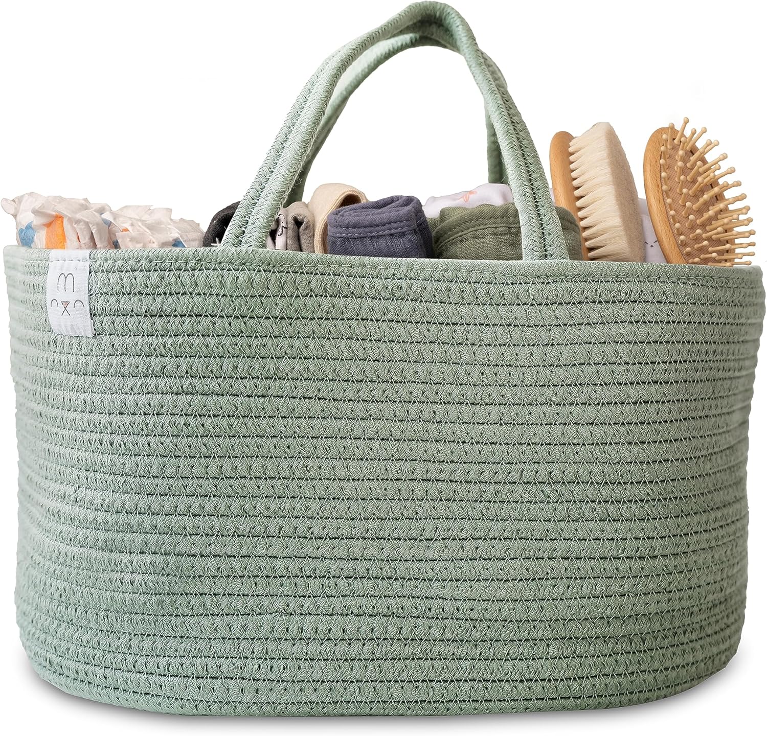 Rope Diaper Caddy Organizer in Lily Pad - Natemia