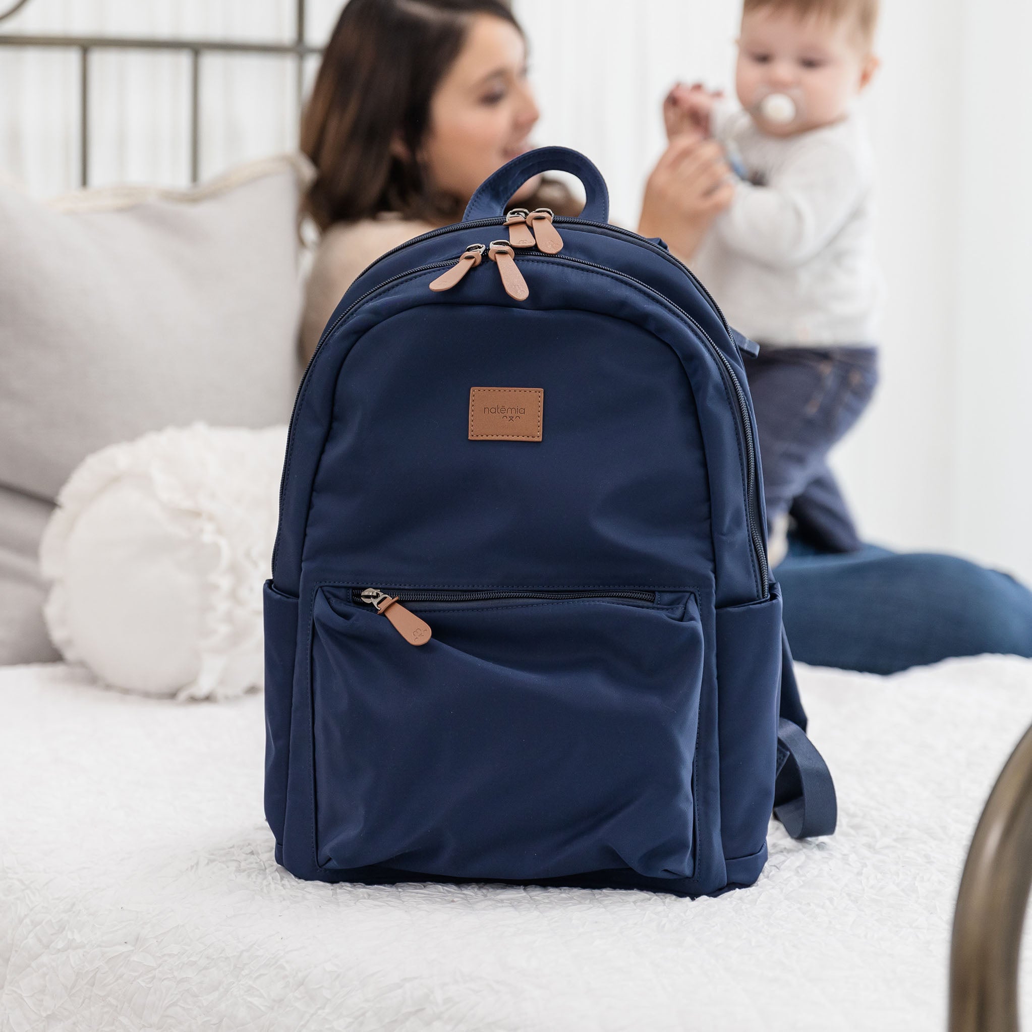 Diaper Backpack in Blue - Natemia