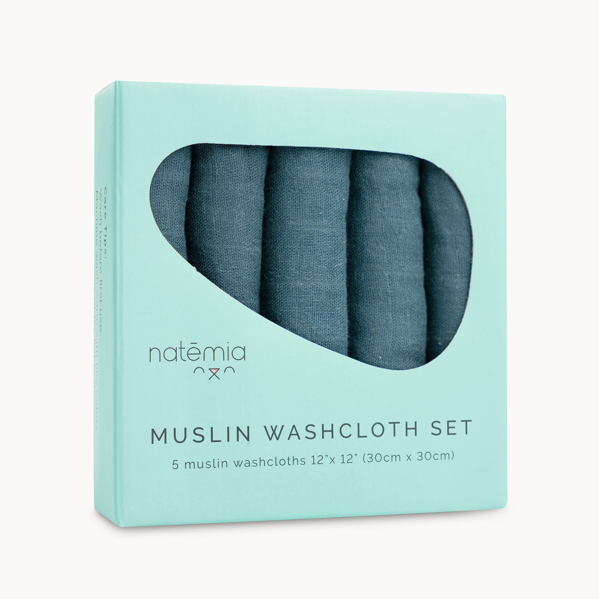 Ultra Soft Muslin Bamboo Washcloths- 5 Pack - Natemia