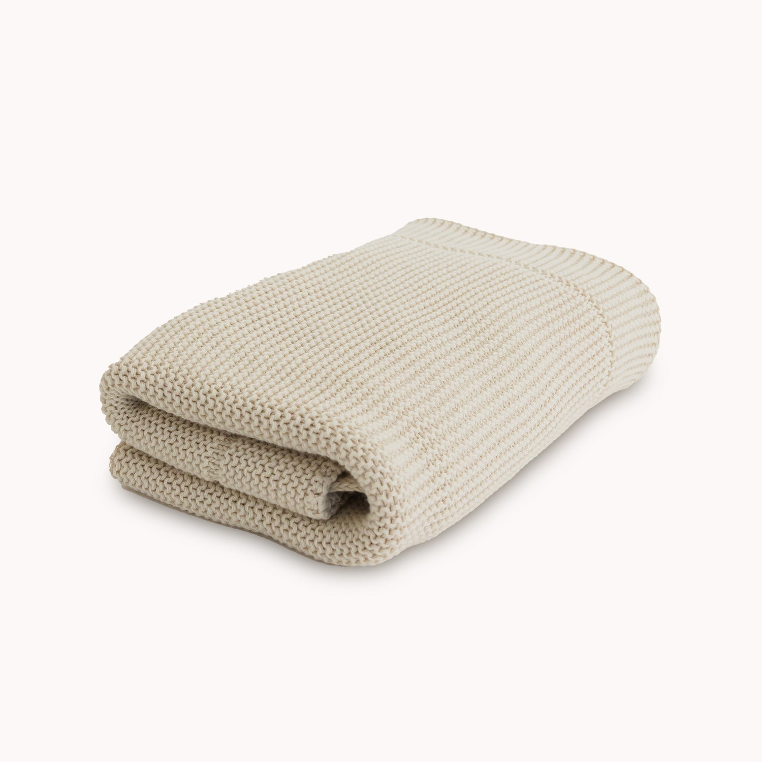Knitted Baby Blanket in Beige - Natemia