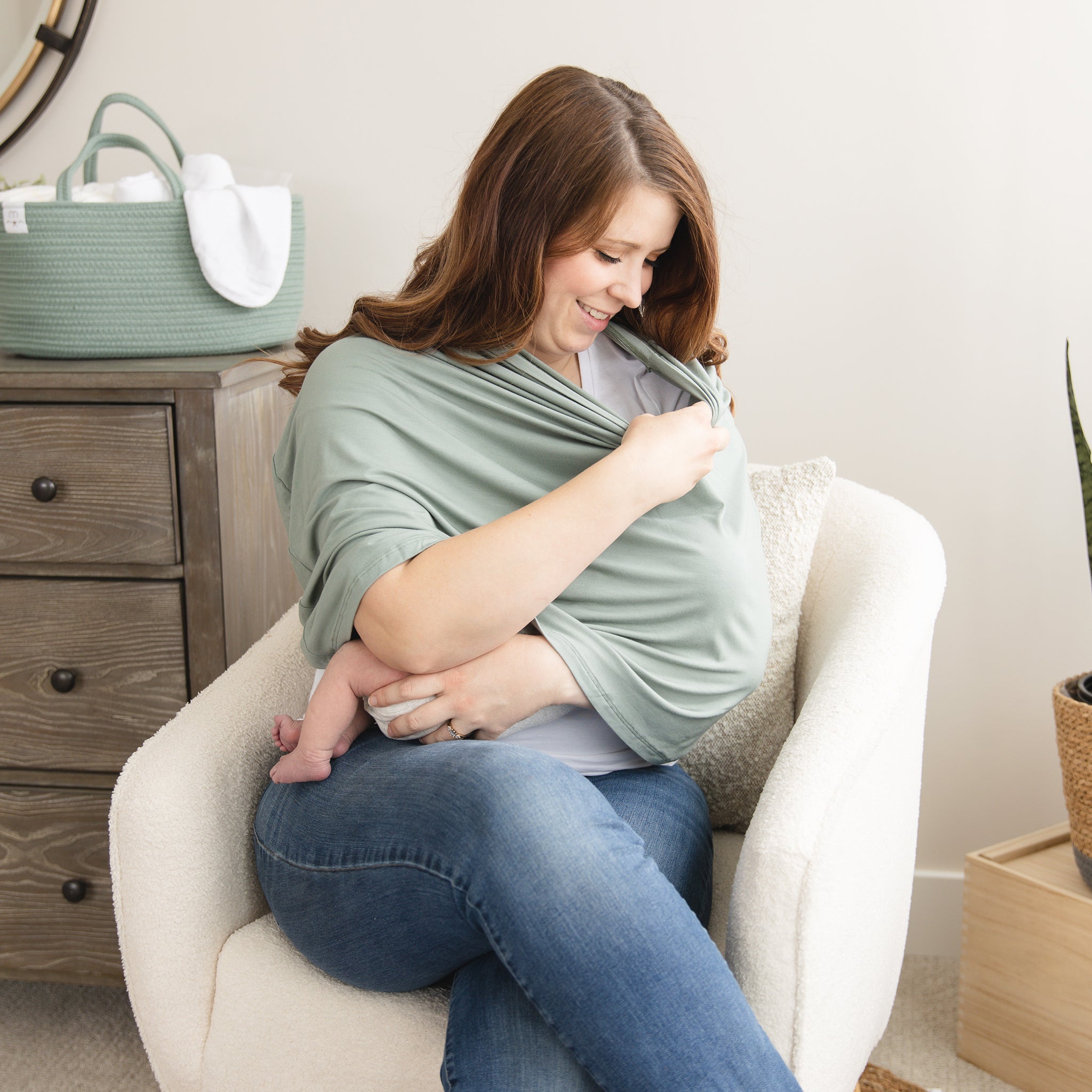 4-in-1 Canopy Car Seat Cover in Lilypad - Natemia