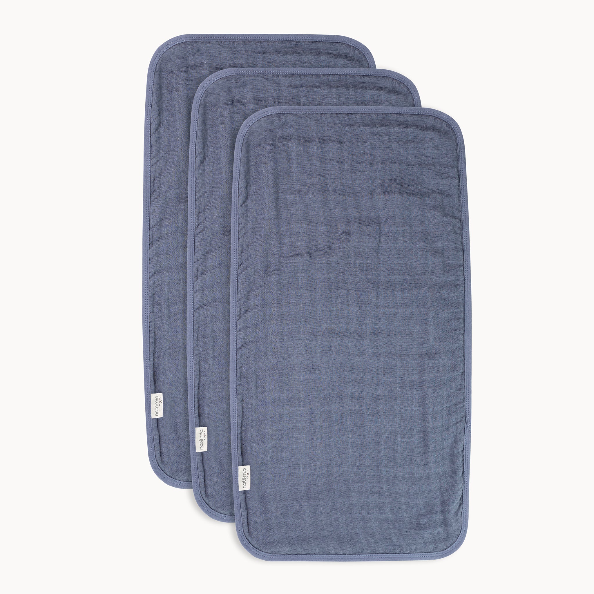 Ultra Soft Muslin Bamboo Burp Cloths - 3 Pack - Natemia