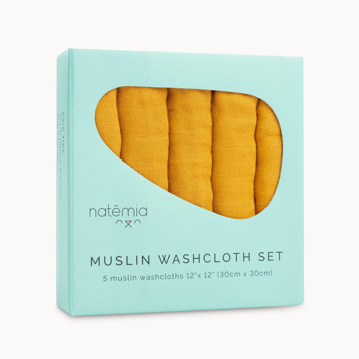 Ultra Soft Muslin Bamboo Washcloths- 5 Pack - Natemia