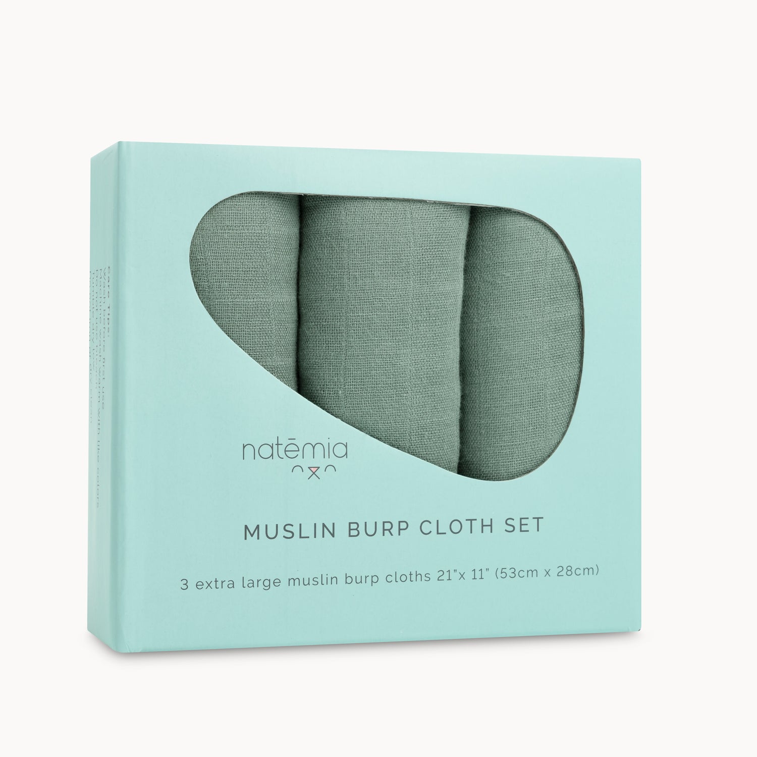 Ultra Soft Muslin Bamboo Burp Cloths - 3 Pack - Natemia