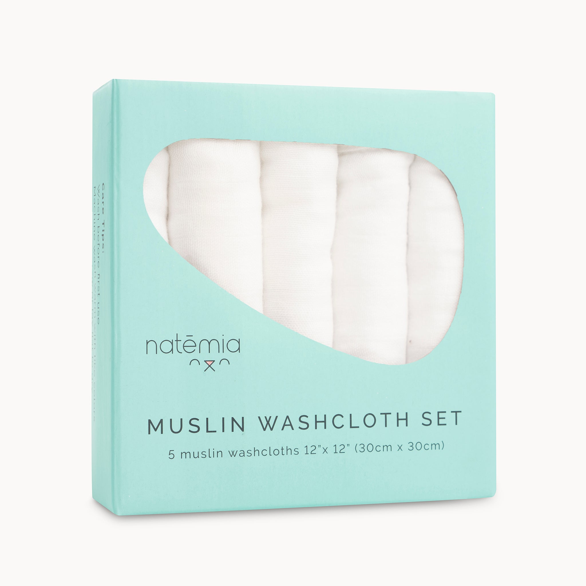 Ultra Soft Muslin Bamboo Washcloths- 5 Pack - Natemia