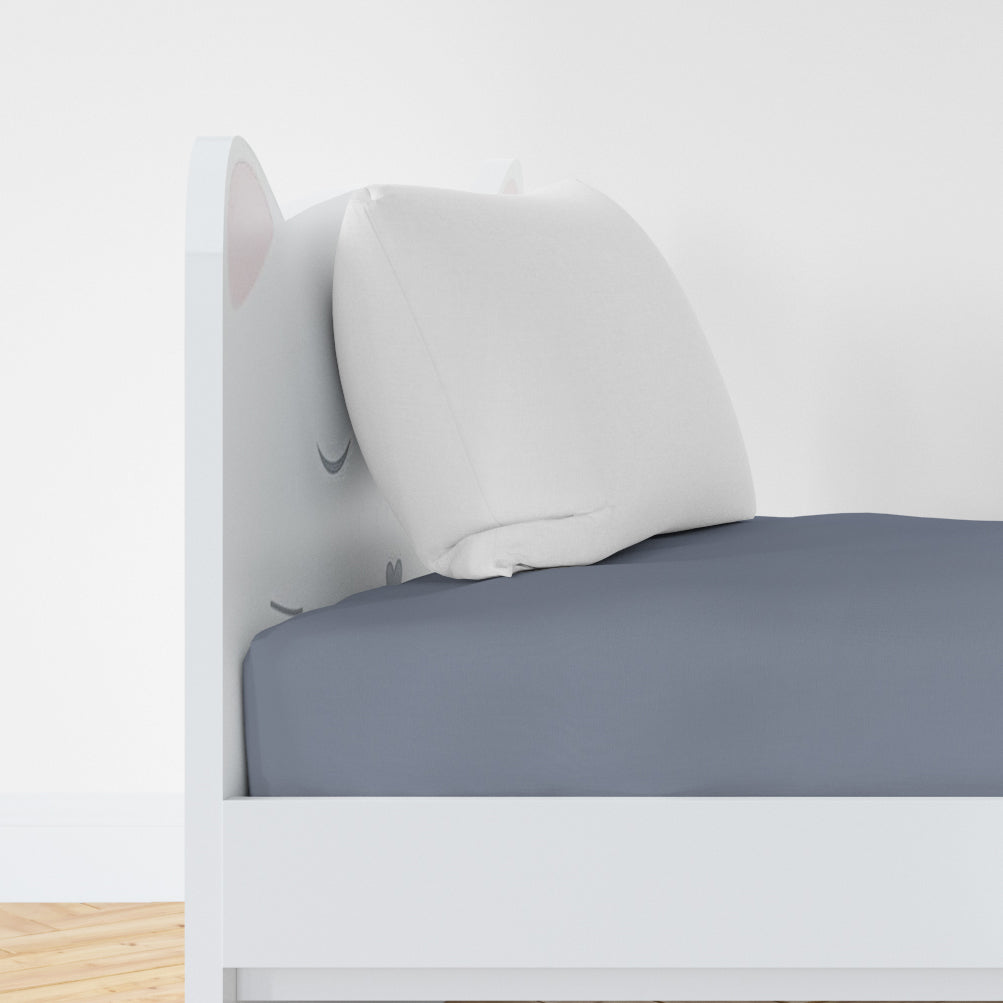 Organic Cotton Fitted Twin Sheet - Folkstone Grey - Natemia