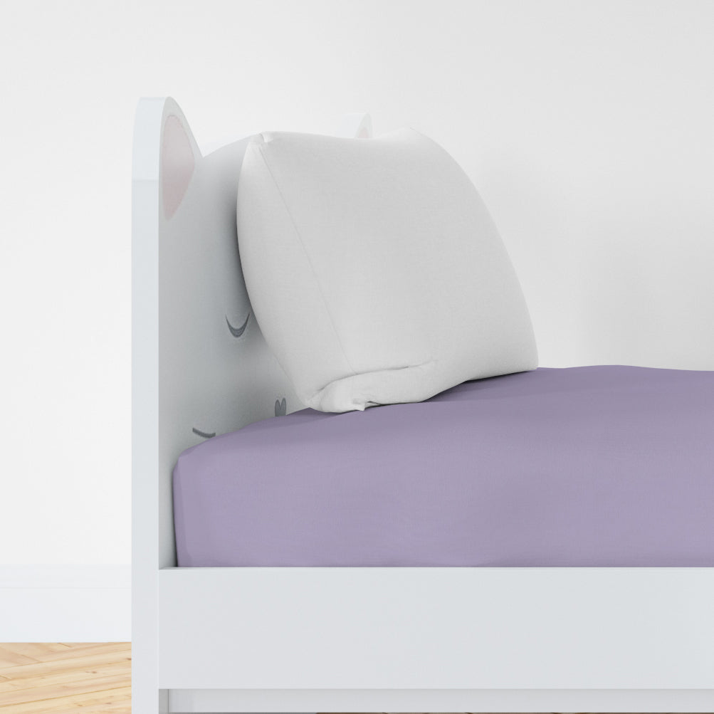 Organic Cotton Fitted Twin Sheet - Lilac - Natemia