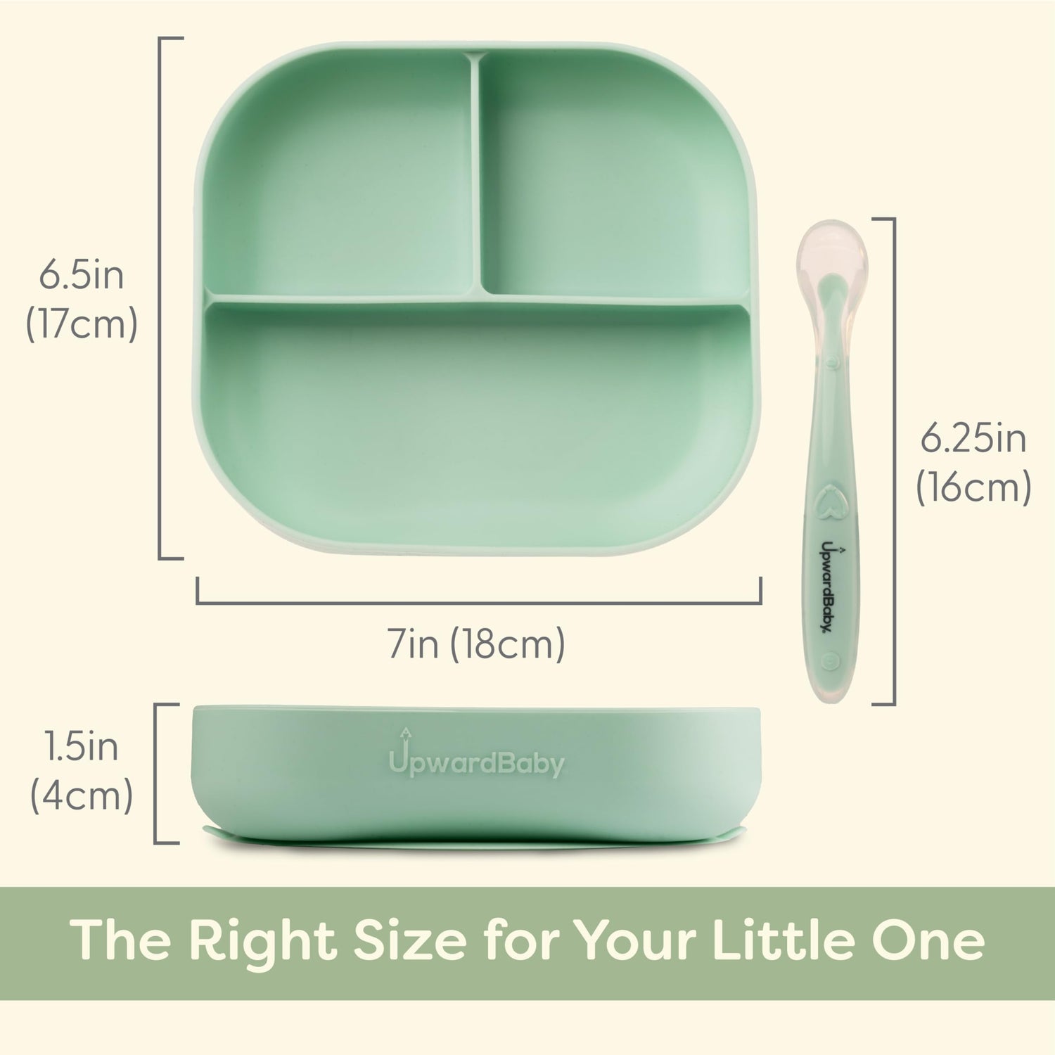 Divider Plate and Spoon Set - Yellow, Blue - Natemia