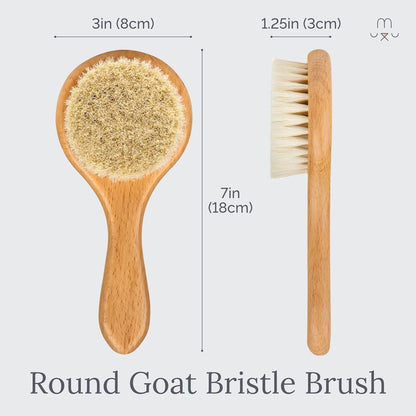 Wooden Natural Hair Bristles Hair Brush Set - Natemia