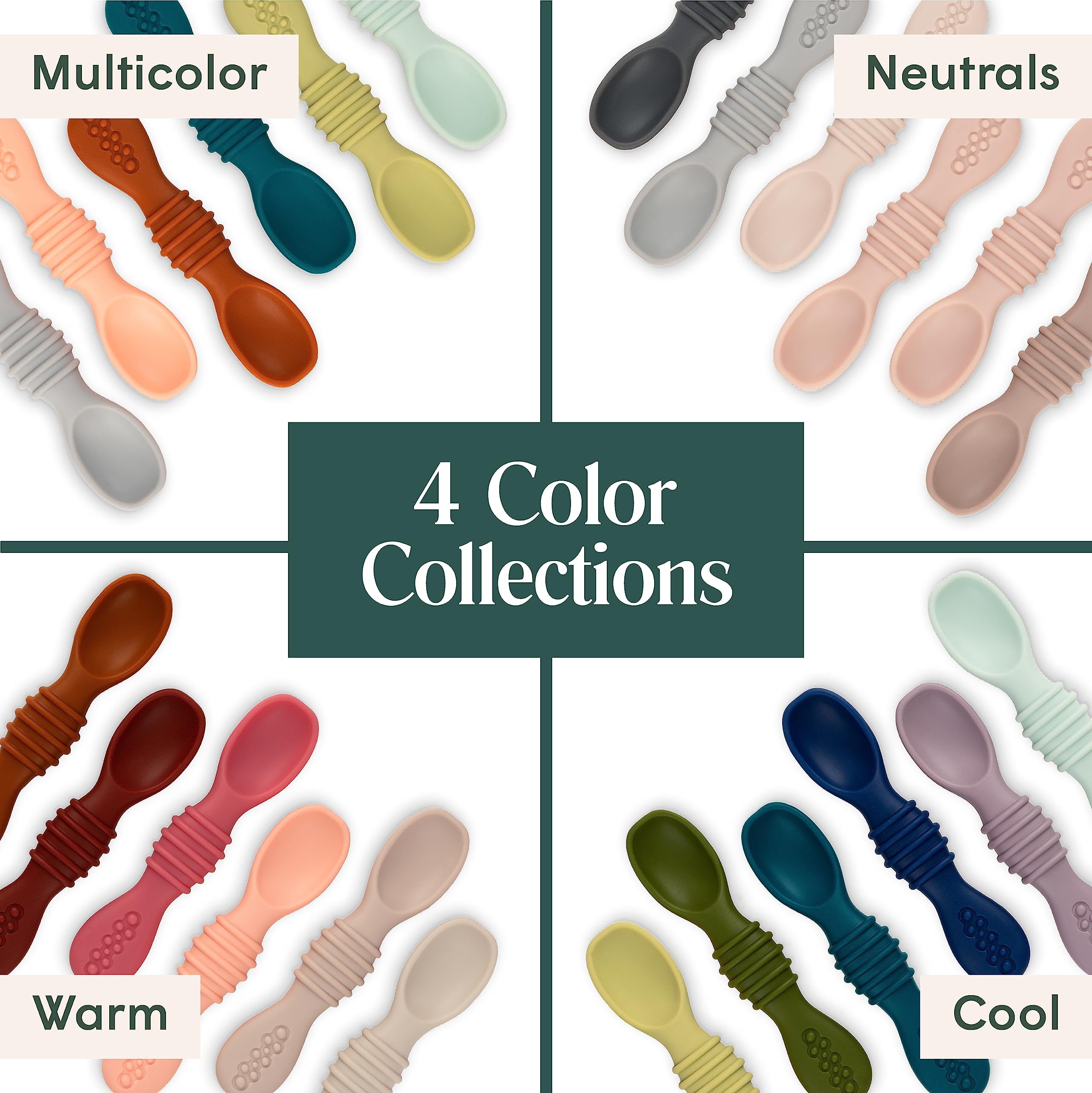 Silicone Baby Spoons - Set of 6 - Natemia