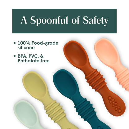 Silicone Baby Spoons - Set of 6 - Natemia