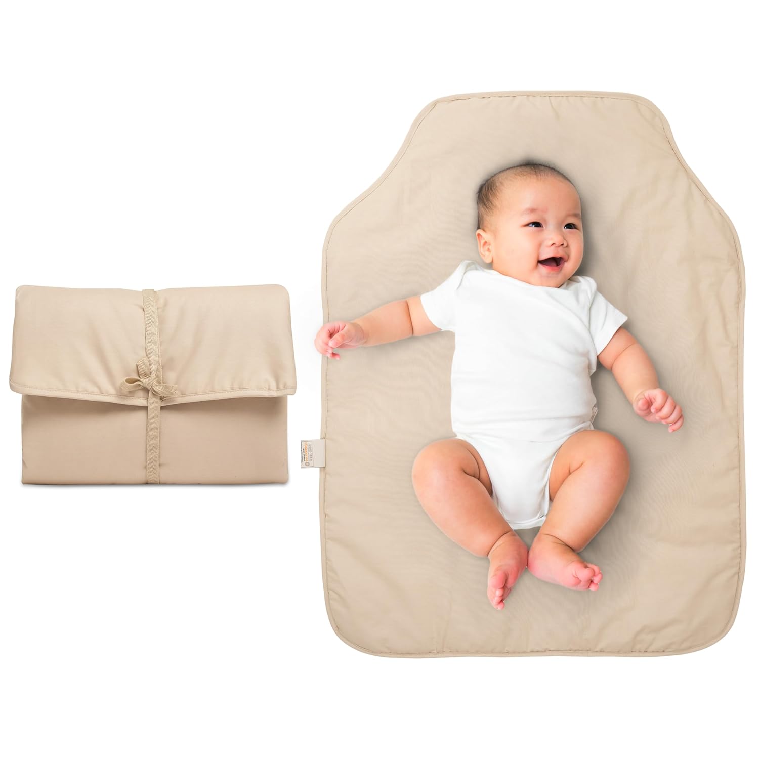 On The Go Portable Changing Pad - Beige - Natemia