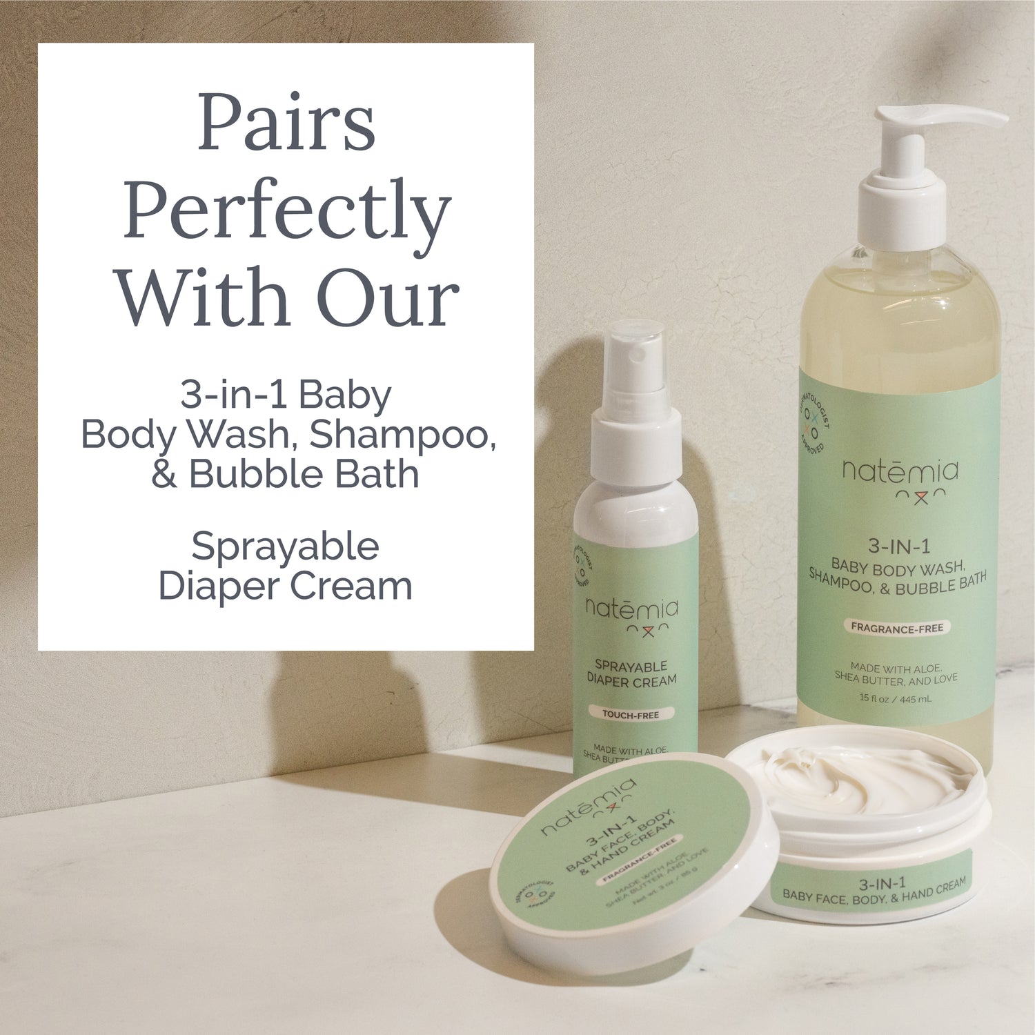 3-in-1 Face, Body, and Hand Cream - Natemia