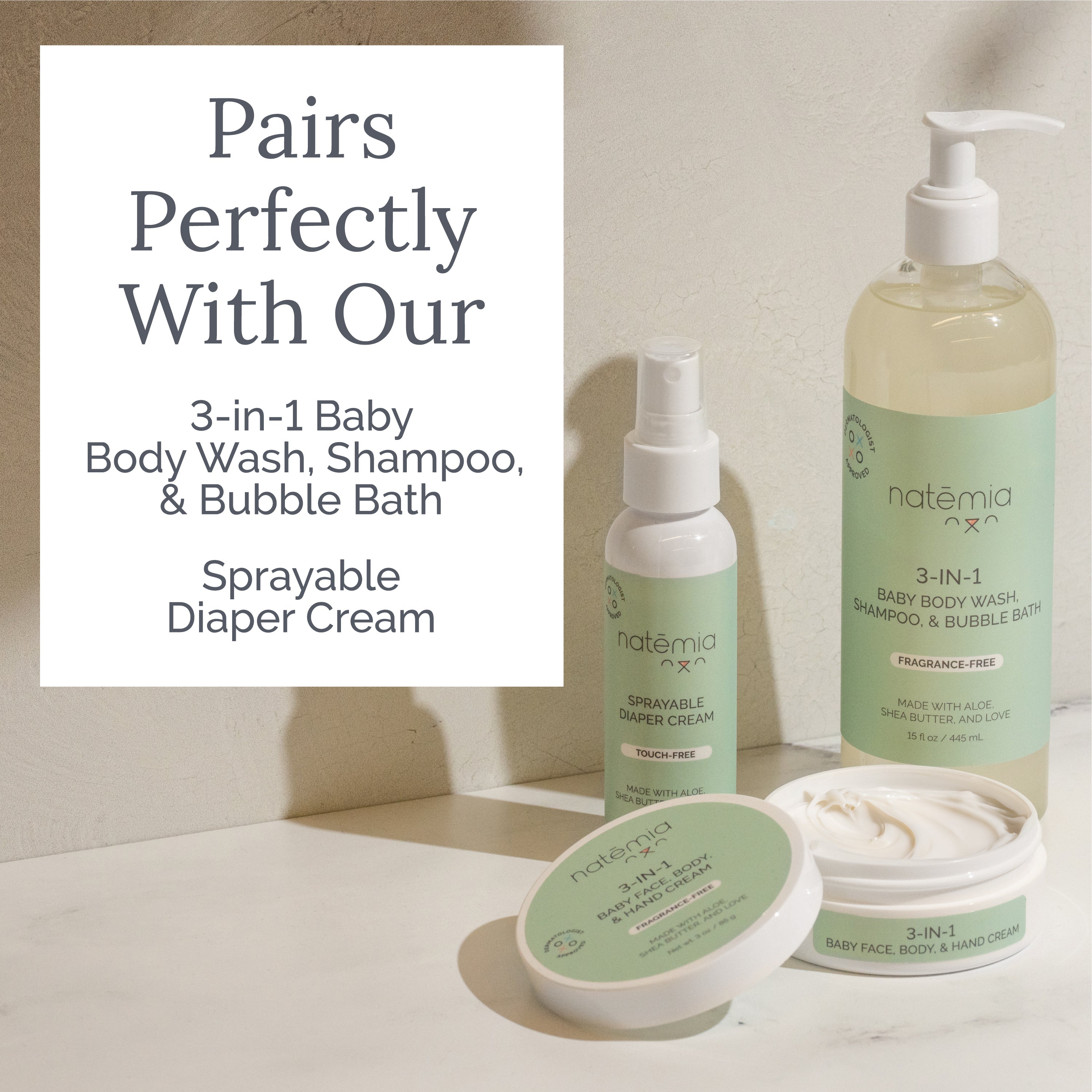 3-in-1 Face, Body, and Hand Cream - Natemia