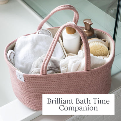 Rope Diaper Caddy Organizer in Lily Pad - Natemia