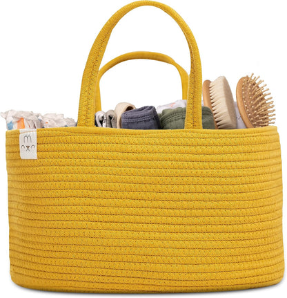 Rope Diaper Caddy Organizer in Harvest Gold - Natemia