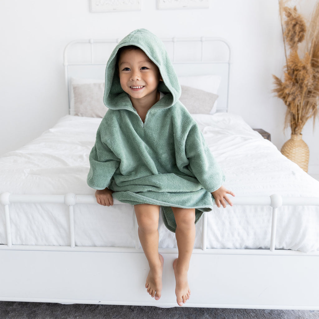 Organic Cotton Hooded Poncho Cover-Up - Natemia