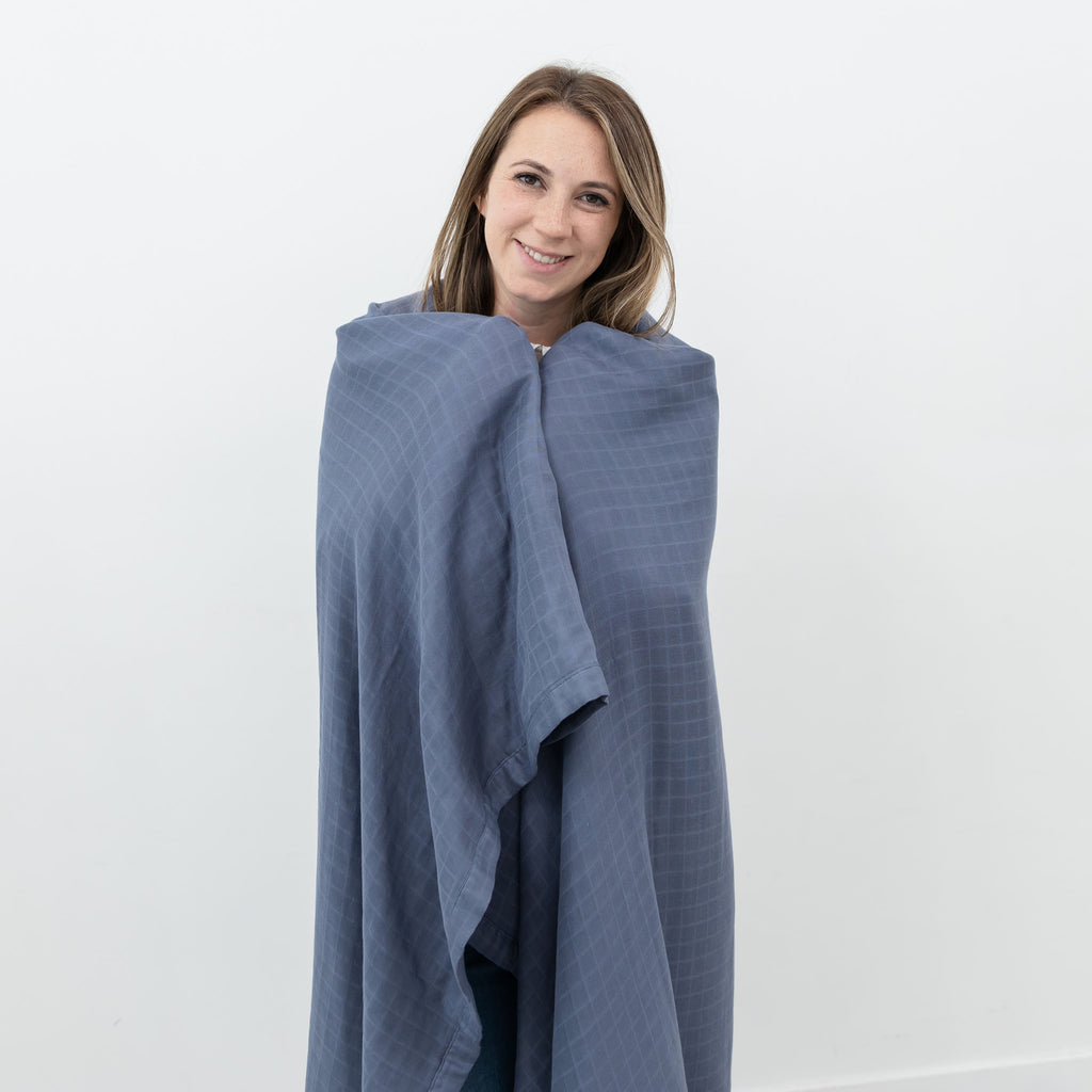 6-Layer Muslin Bamboo XL Blanket in Folkstone Gray - Natemia