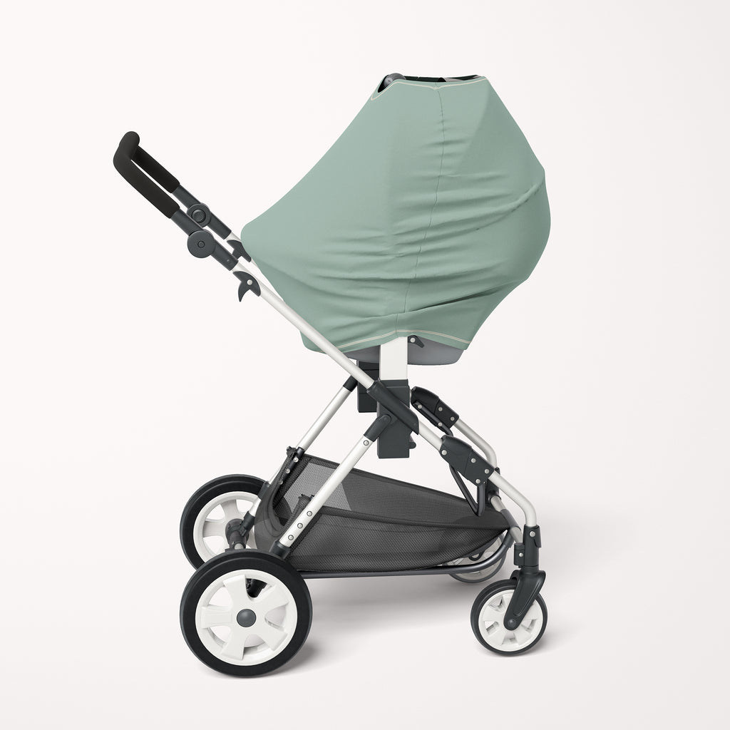 4-in-1 Canopy Car Seat Cover in Lilypad - Natemia