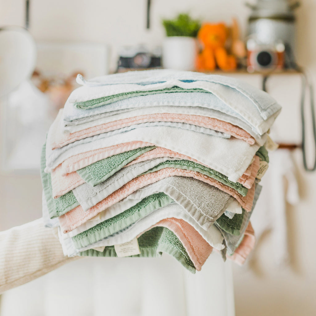 Organic Baby Washcloths - Blue - Natemia