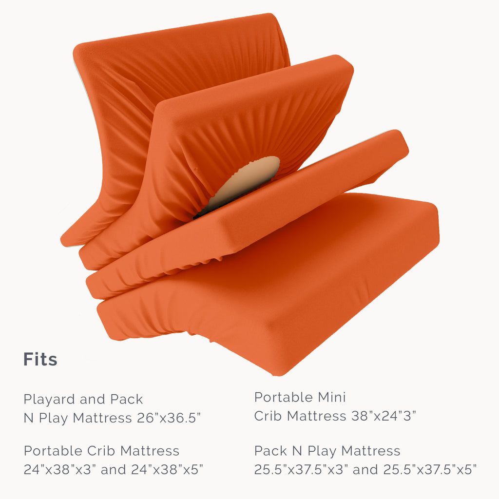Organic Cotton Playard/ Pack and Play/ Mini Crib Fitted Sheet - Autumn Glaze - Natemia