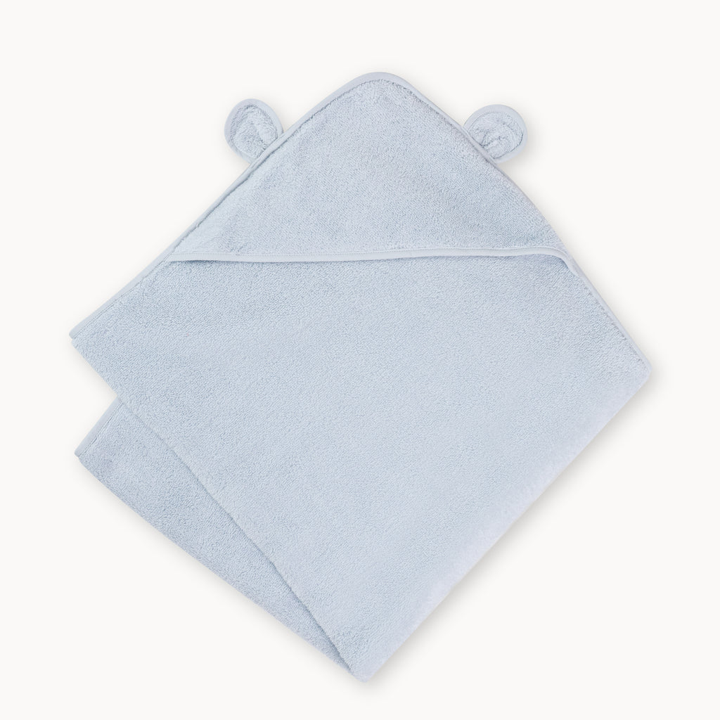 Organic Cotton Hooded Towel For Babies and Toddlers in Blue - Natemia